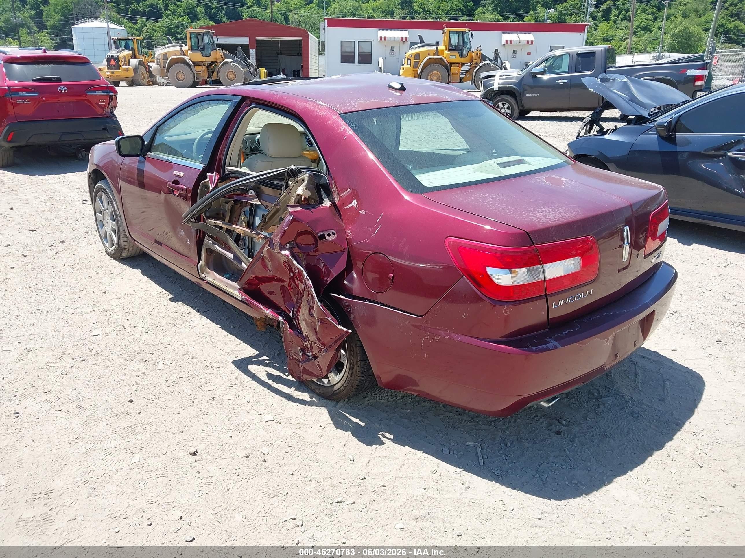 2007 Lincoln Mkz   Burgundy vin: 3LNHM26T37R610601