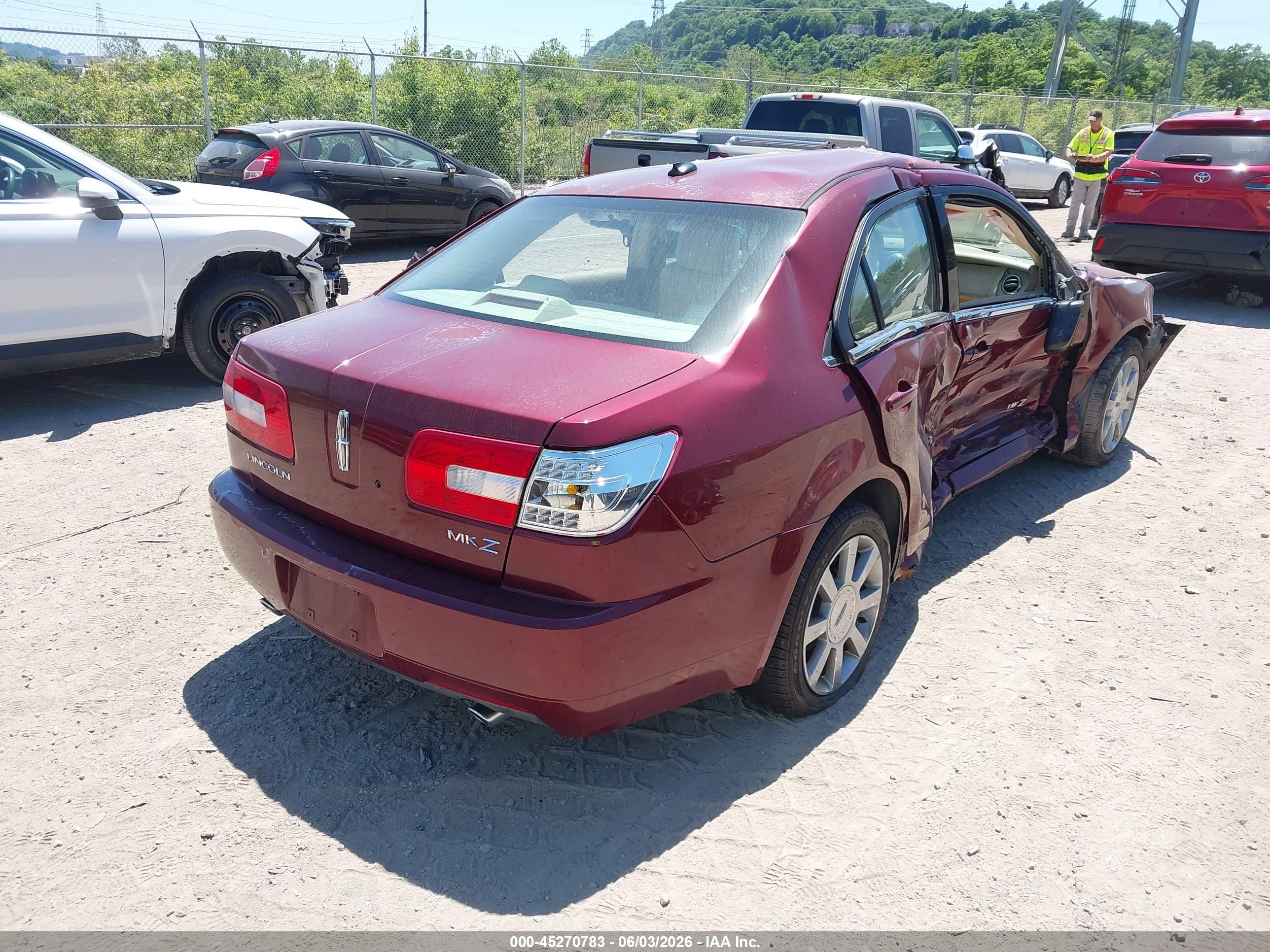 2007 Lincoln Mkz   Burgundy vin: 3LNHM26T37R610601