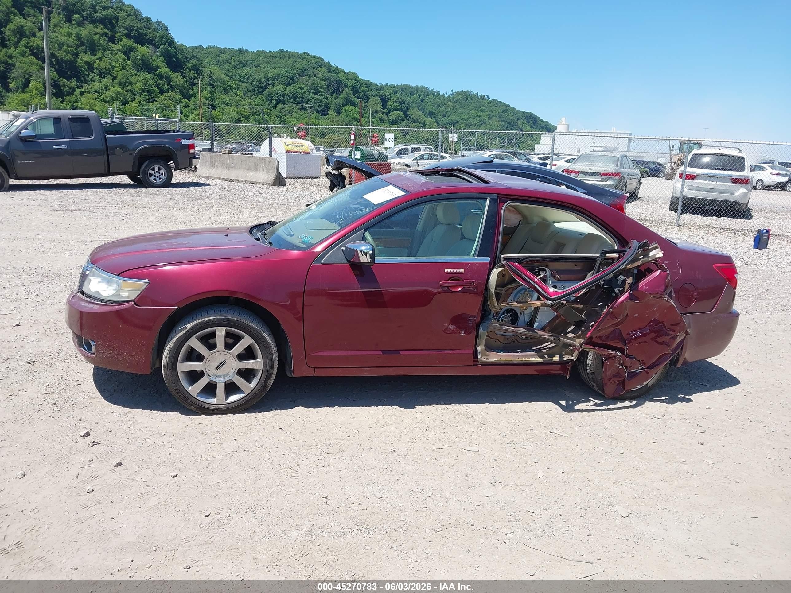 2007 Lincoln Mkz   Burgundy vin: 3LNHM26T37R610601