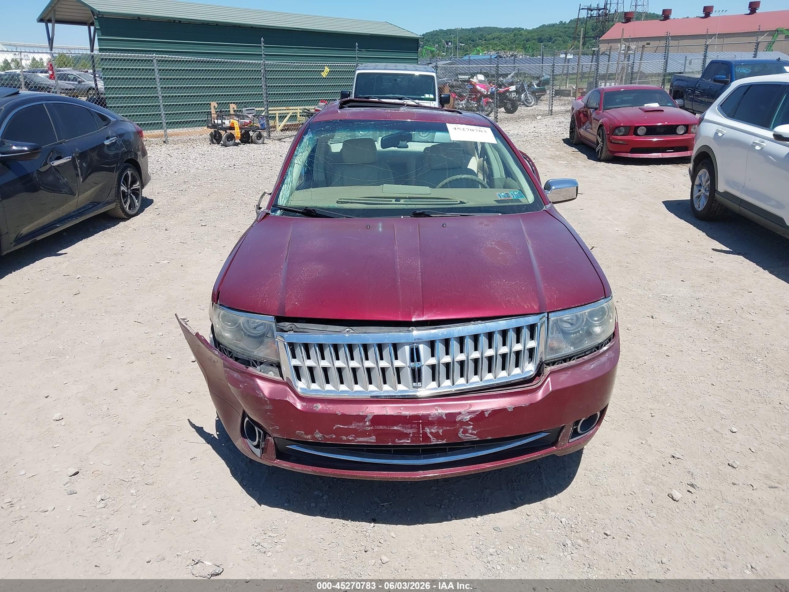 2007 Lincoln Mkz   Burgundy vin: 3LNHM26T37R610601