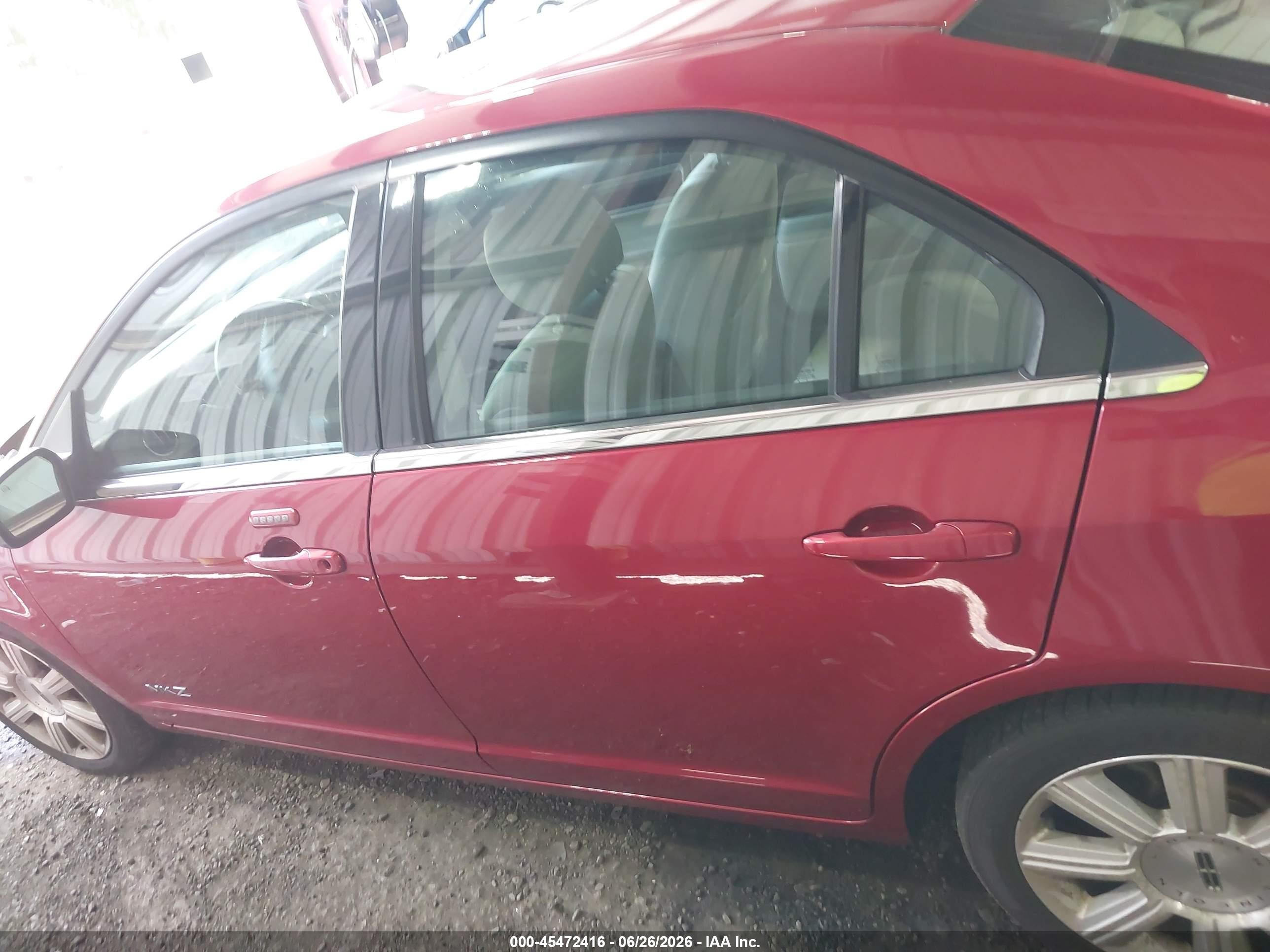 2008 Lincoln Mkz   Red vin: 3LNHM26T38R658844