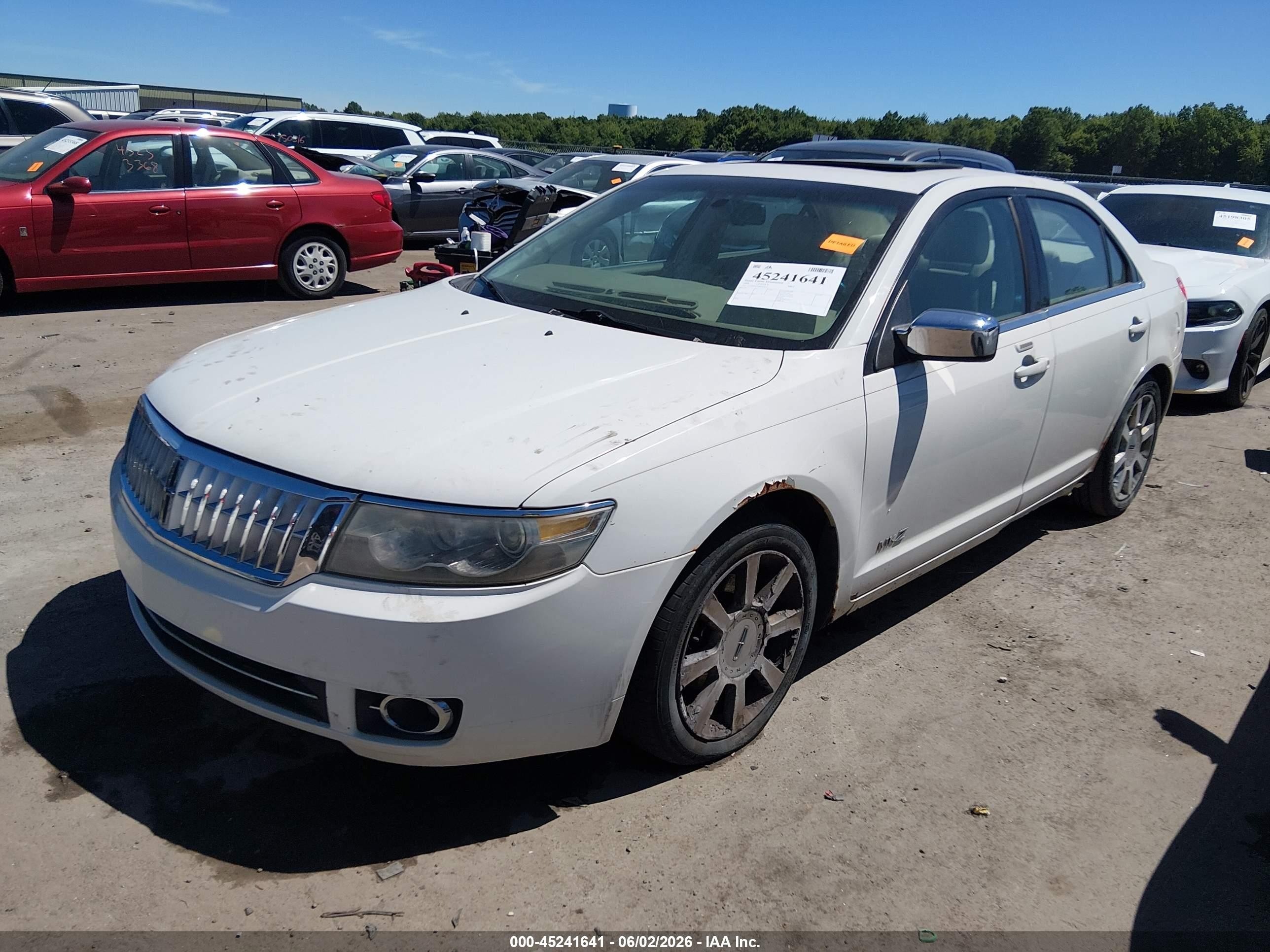 2008 Lincoln Mkz   White vin: 3LNHM26T48R664832