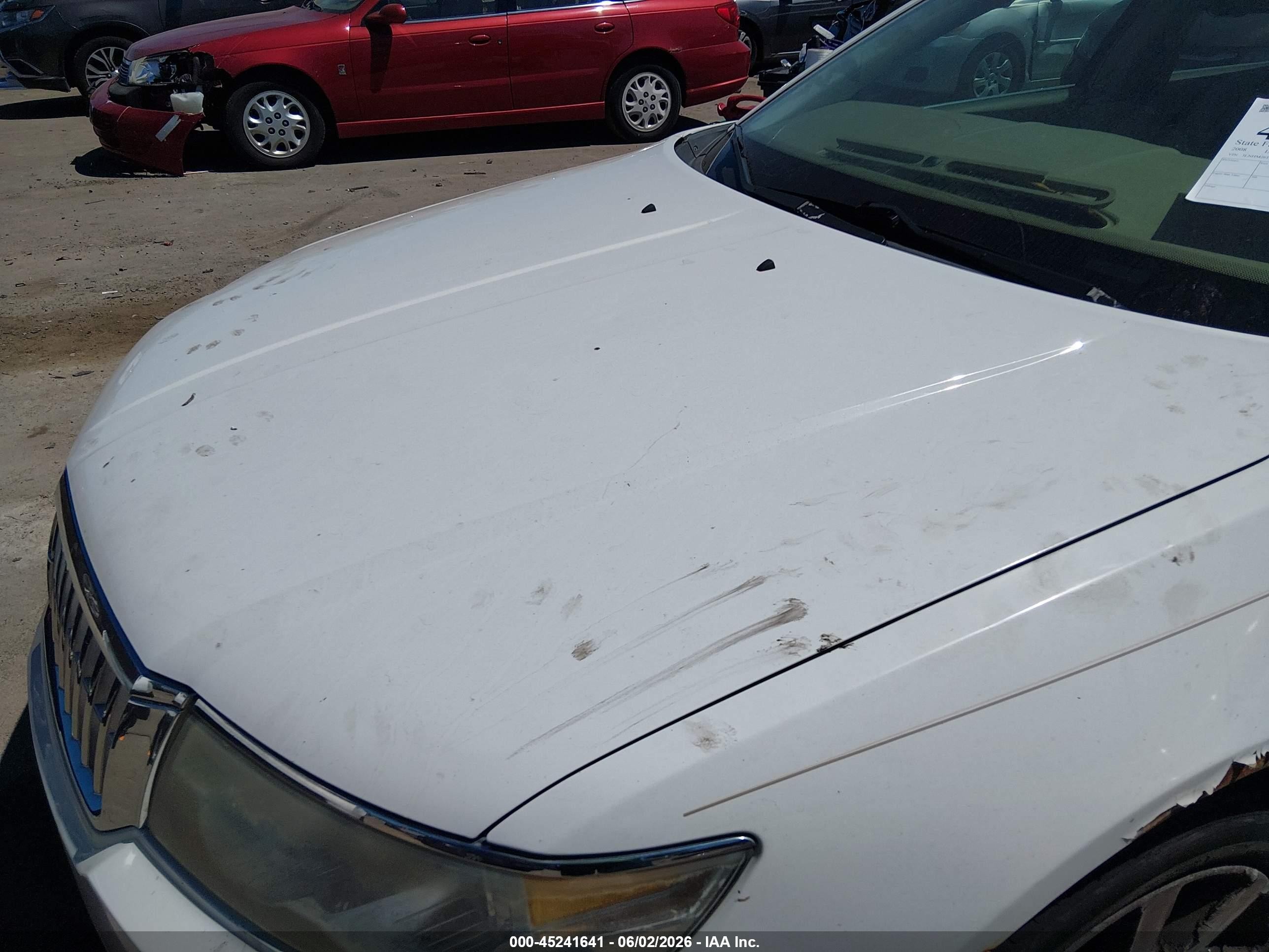 2008 Lincoln Mkz   White vin: 3LNHM26T48R664832