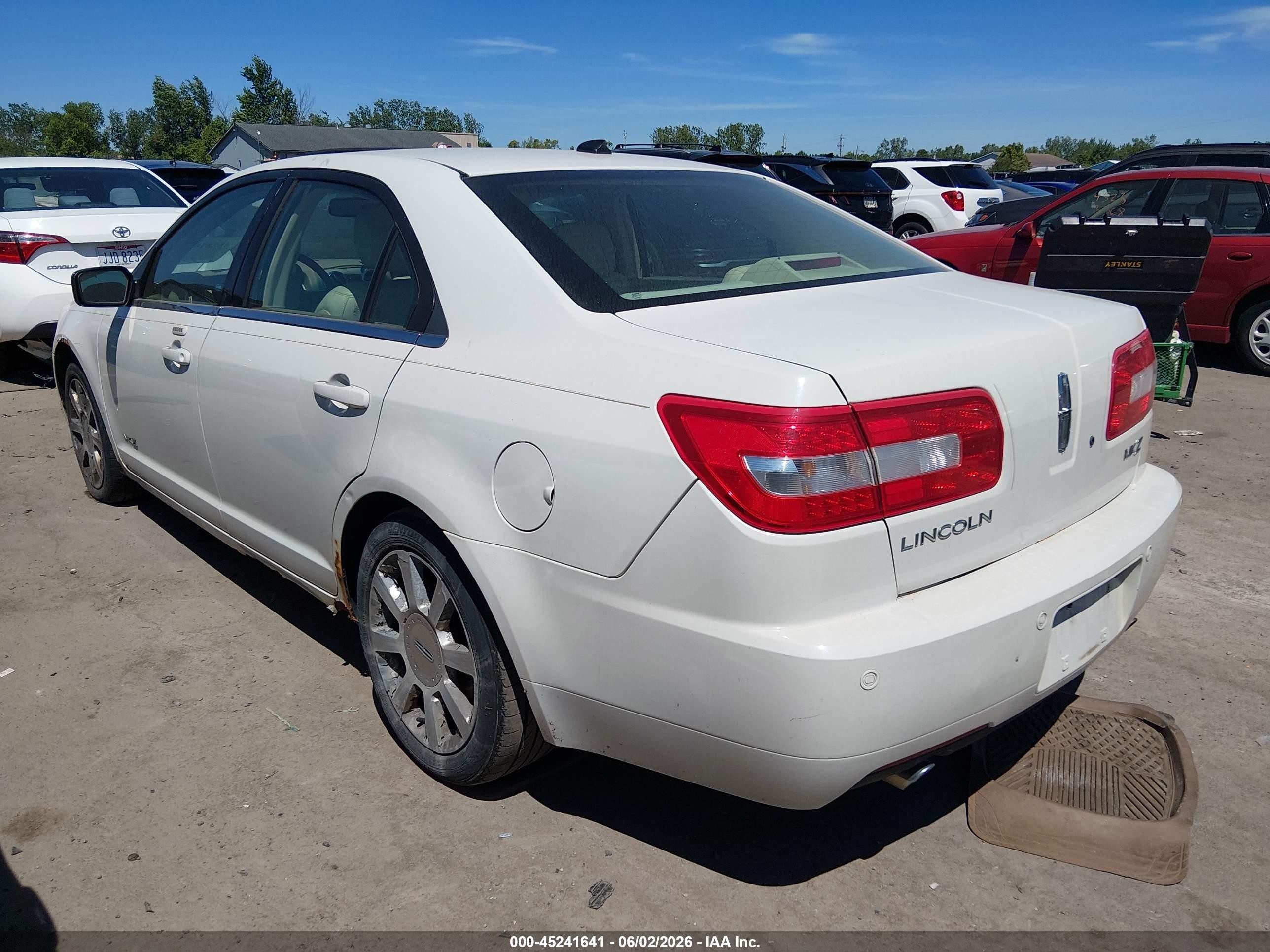 2008 Lincoln Mkz   White vin: 3LNHM26T48R664832