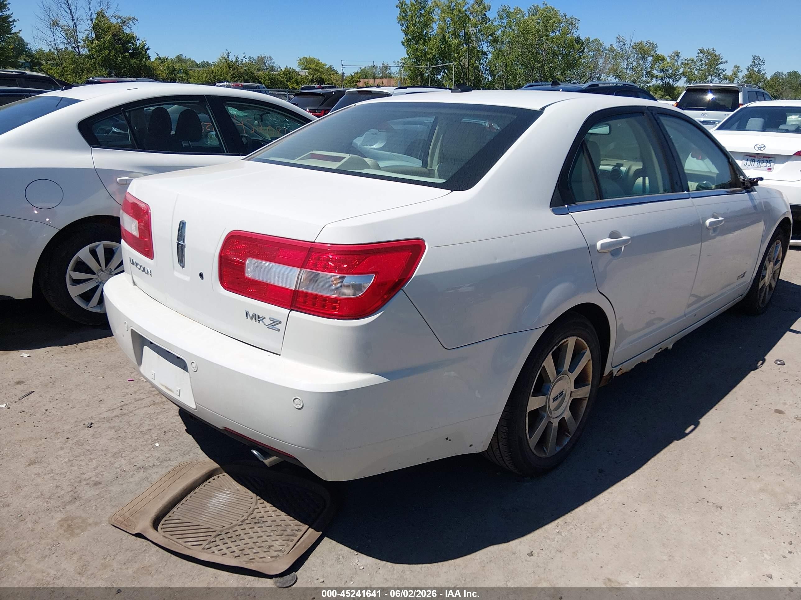 2008 Lincoln Mkz   White vin: 3LNHM26T48R664832