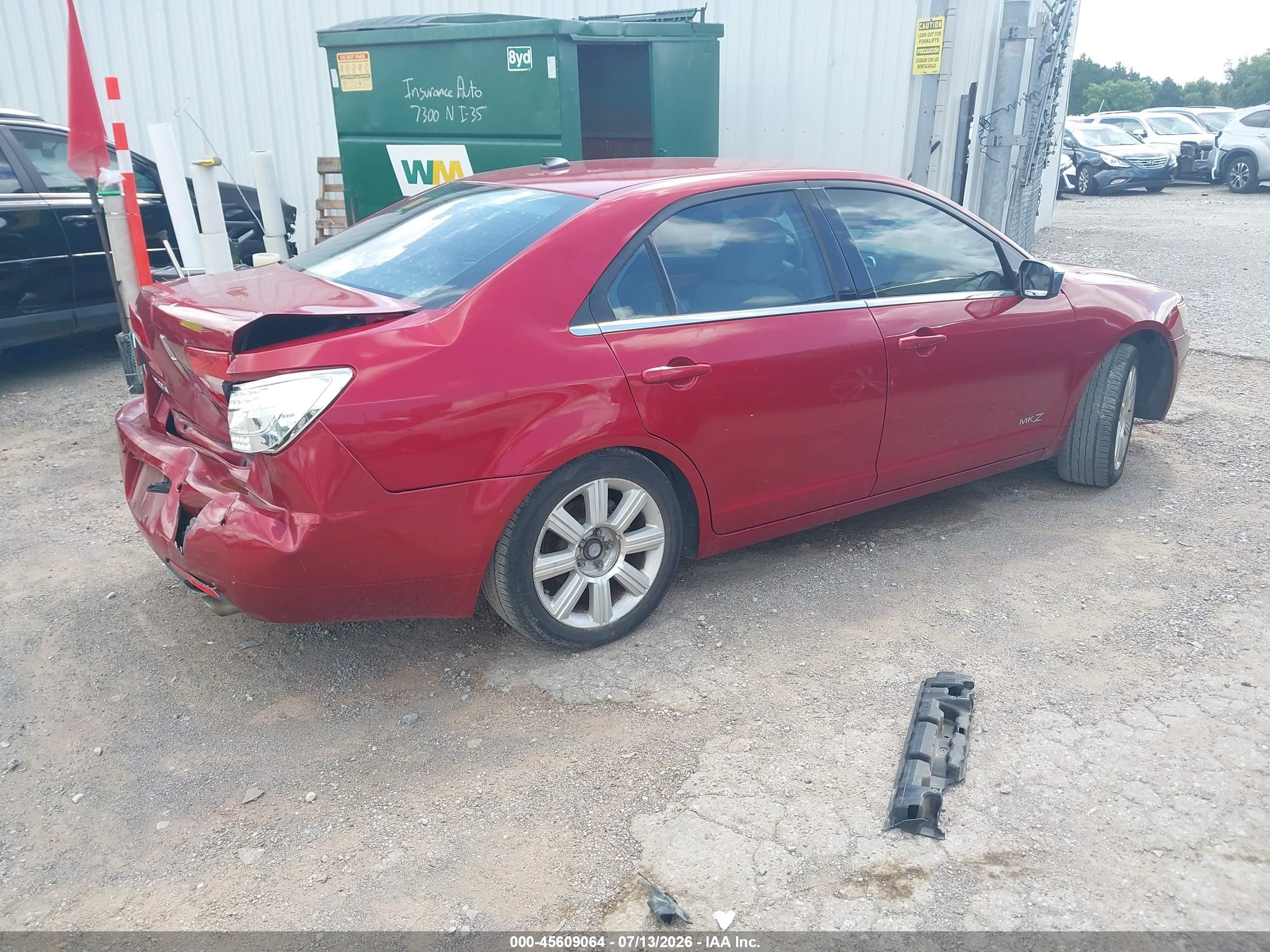 2009 Lincoln Mkz   Red vin: 3LNHM26T69R611907