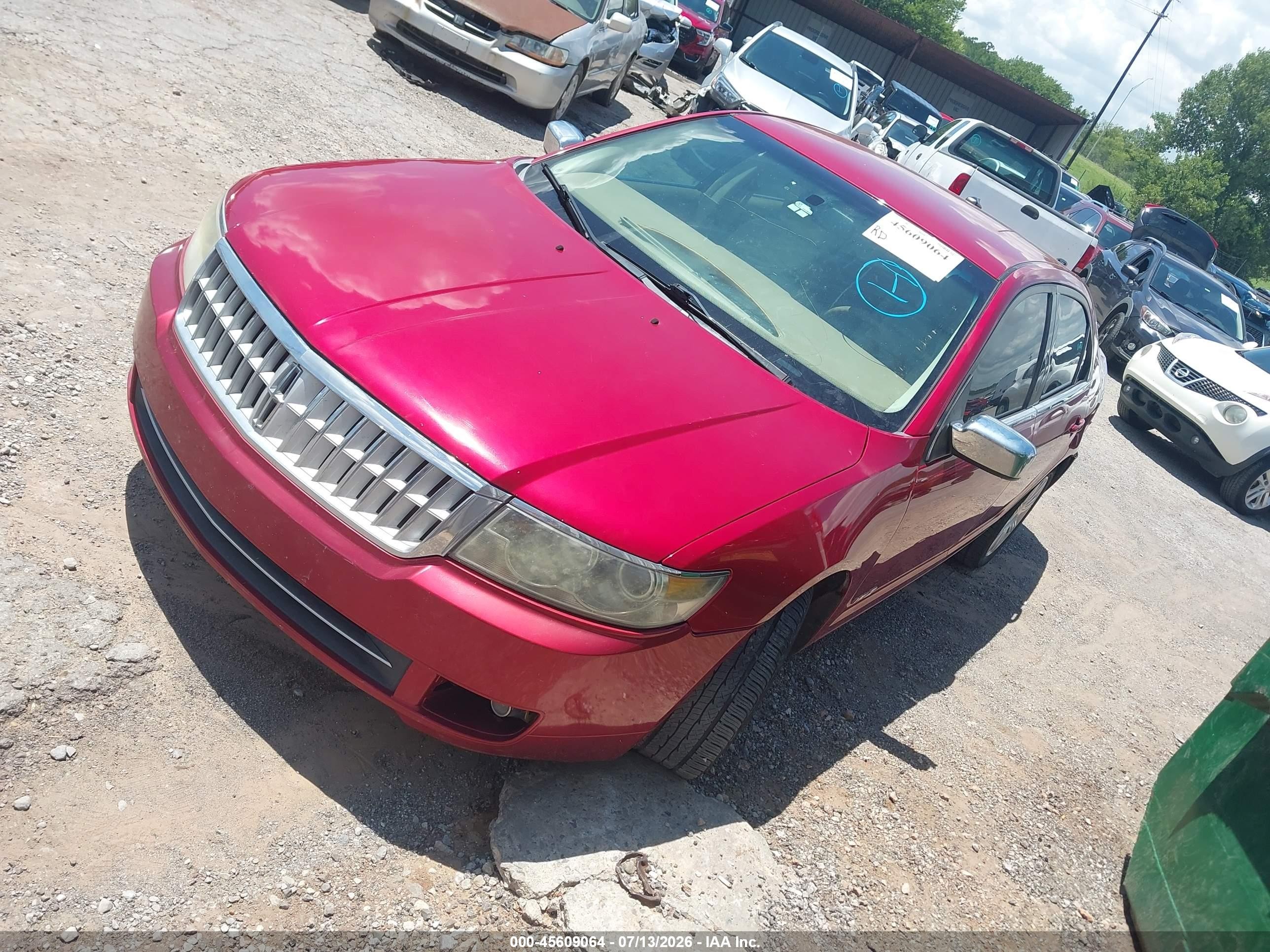 2009 Lincoln Mkz   Red vin: 3LNHM26T69R611907