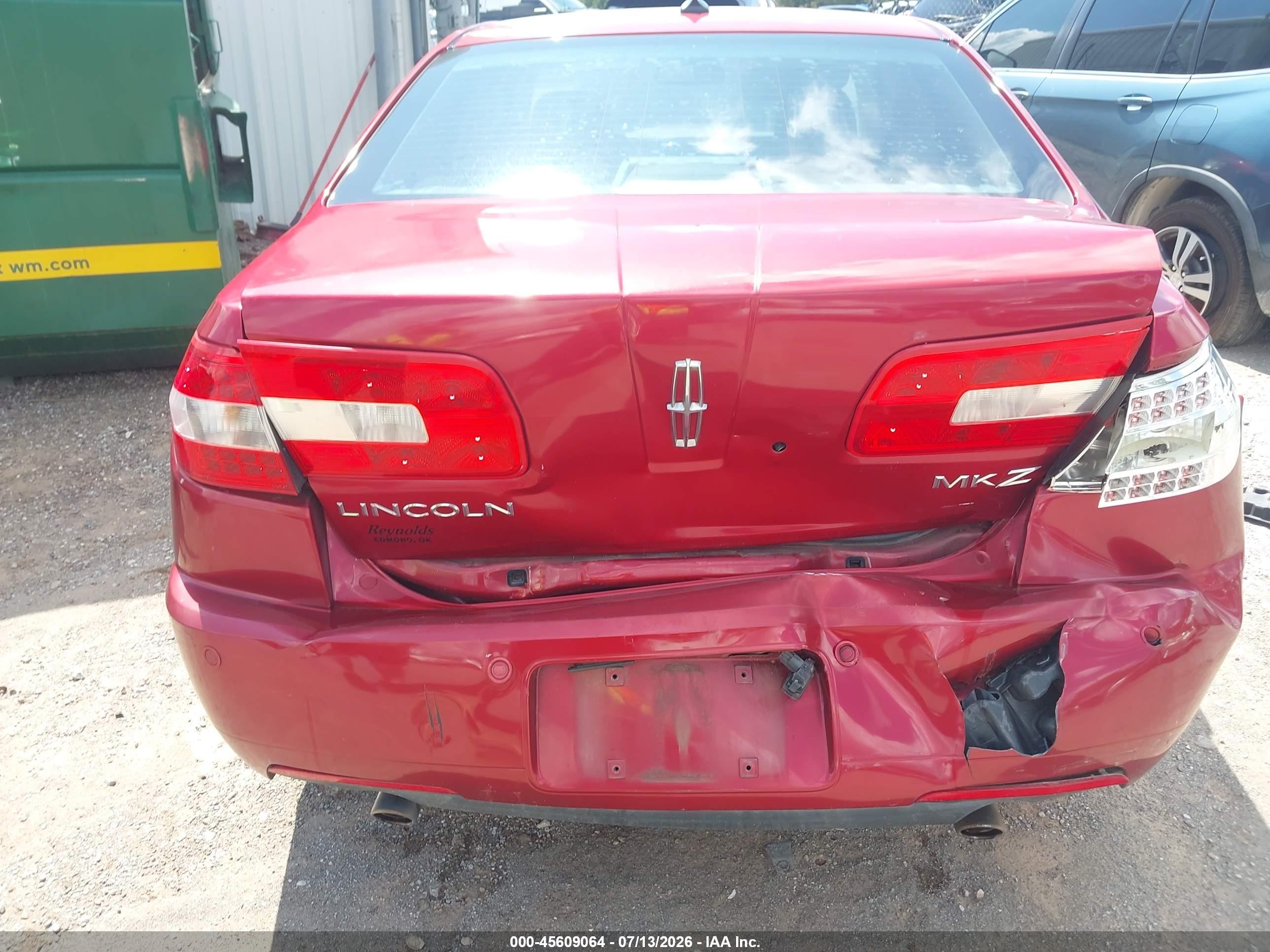 2009 Lincoln Mkz   Red vin: 3LNHM26T69R611907