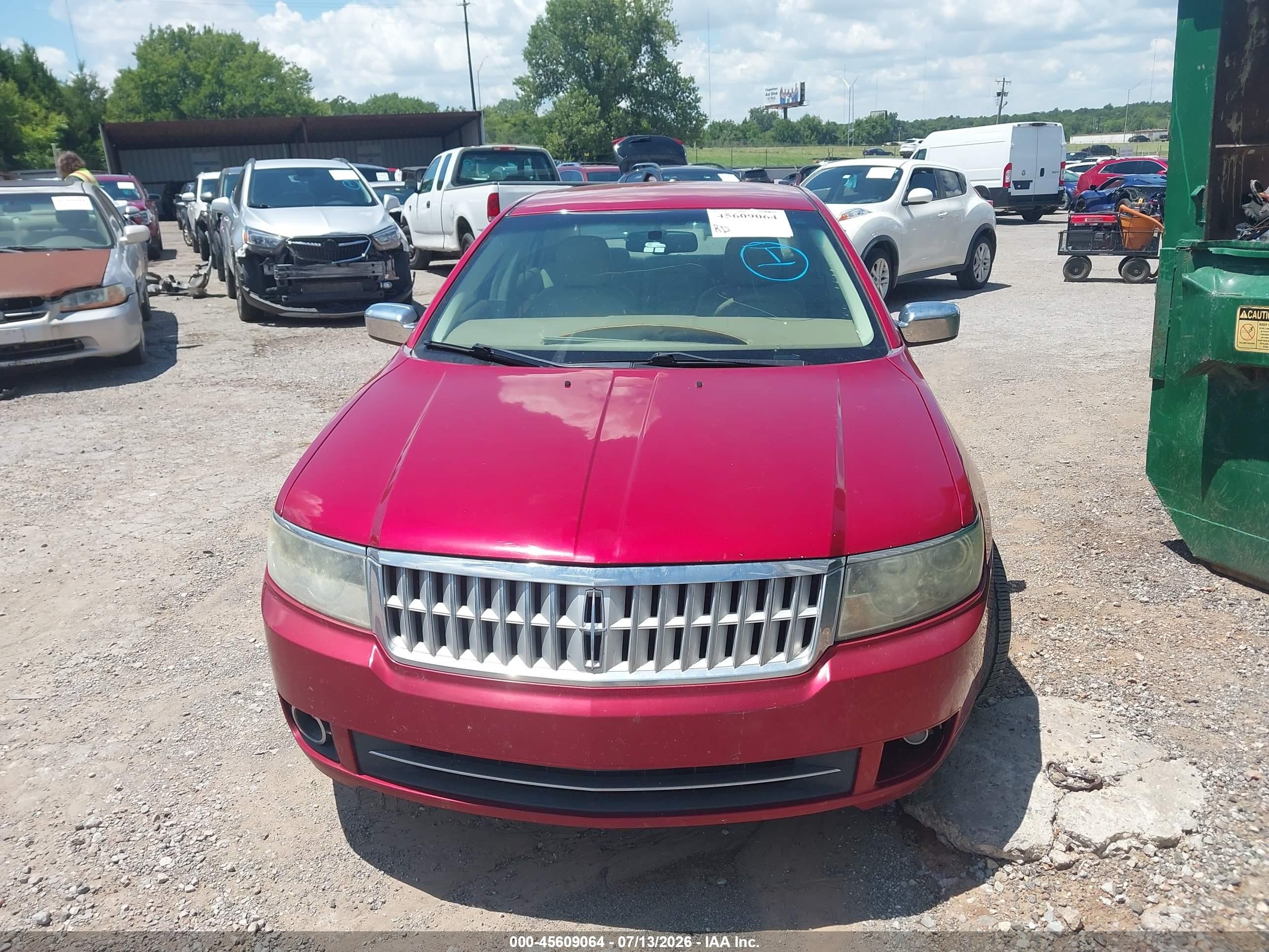 2009 Lincoln Mkz   Red vin: 3LNHM26T69R611907