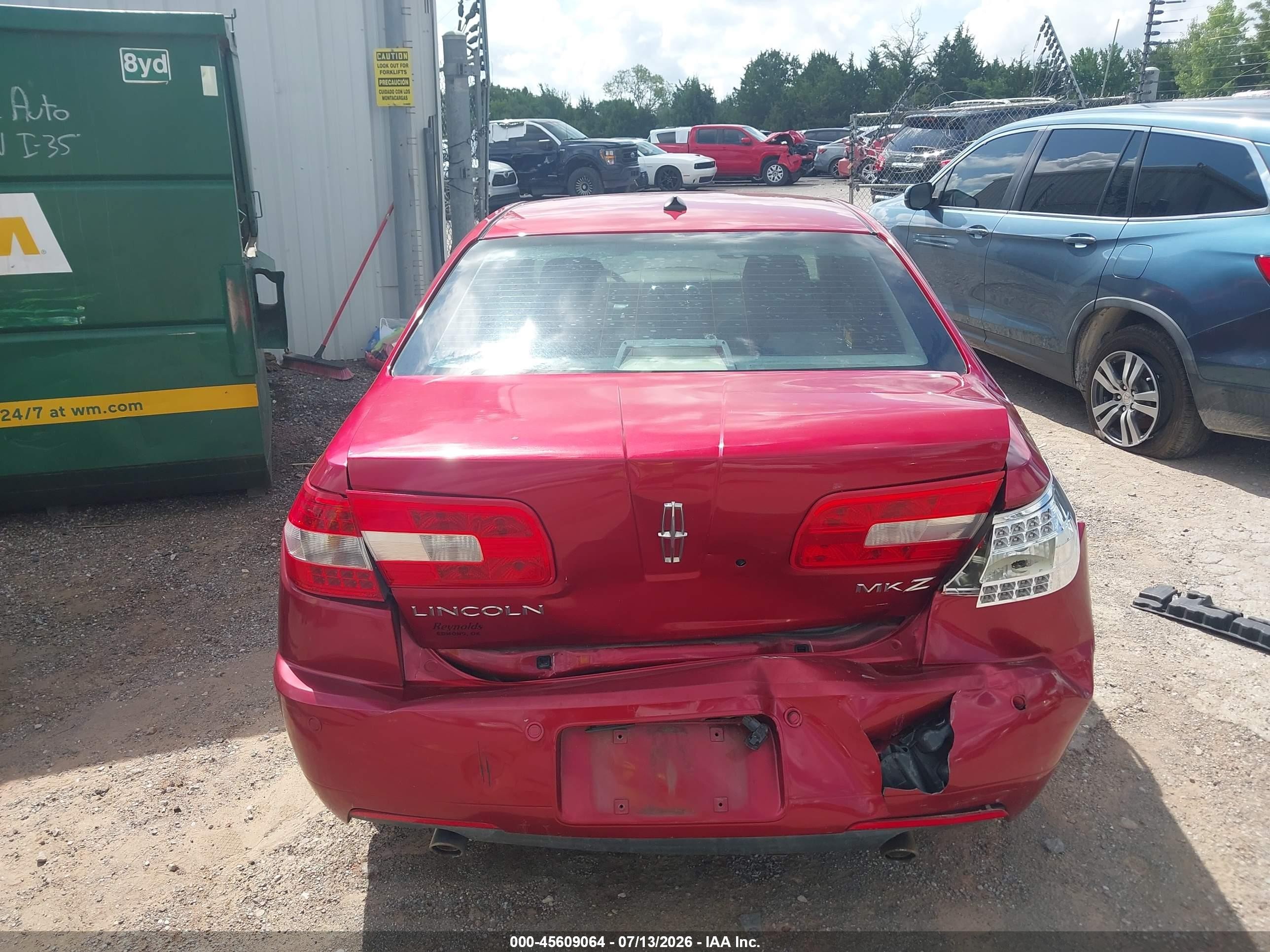 2009 Lincoln Mkz   Red vin: 3LNHM26T69R611907