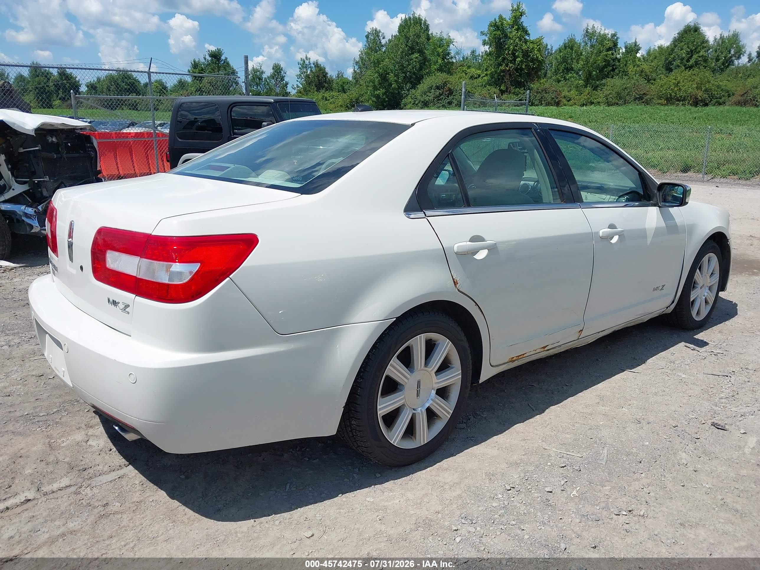2009 Lincoln Mkz   White vin: 3LNHM26T69R627797