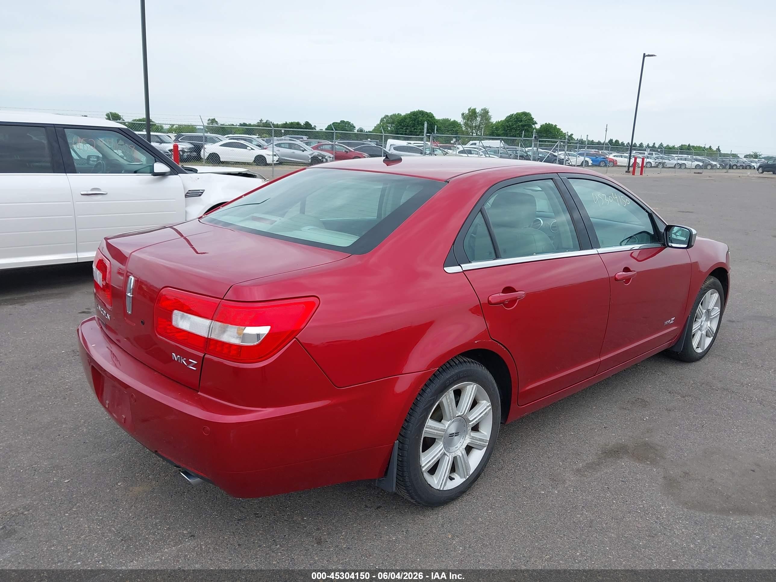 2008 Lincoln Mkz   Red vin: 3LNHM26T78R667854