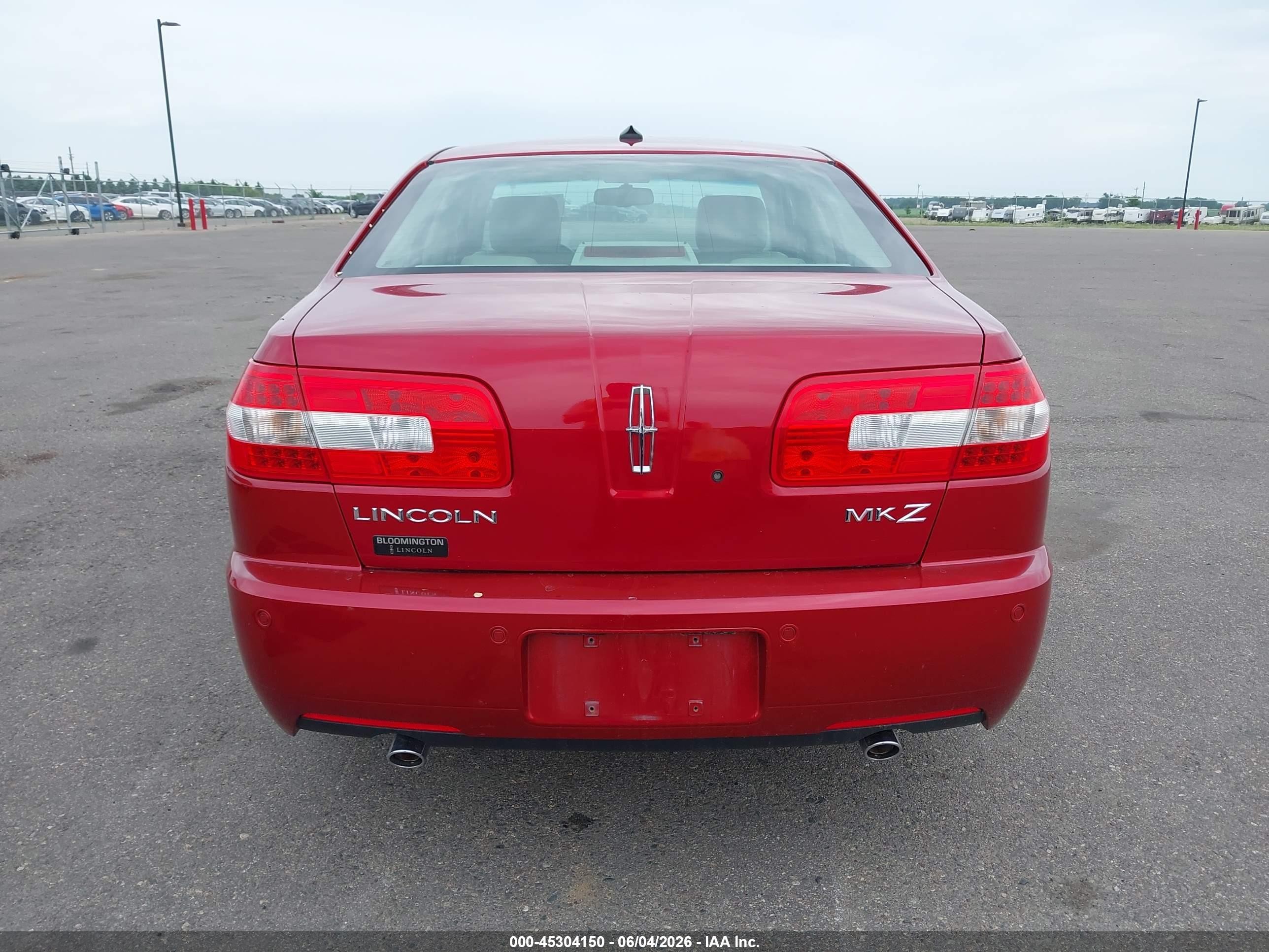 2008 Lincoln Mkz   Red vin: 3LNHM26T78R667854