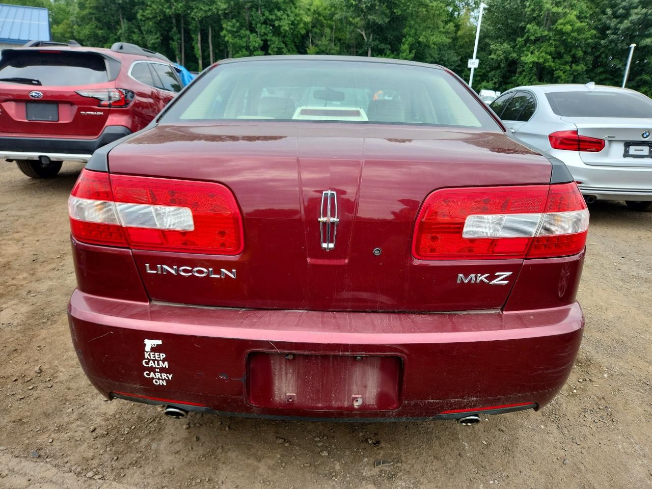 2007 Lincoln Mkz Burgundy vin: 3LNHM26T87R616474