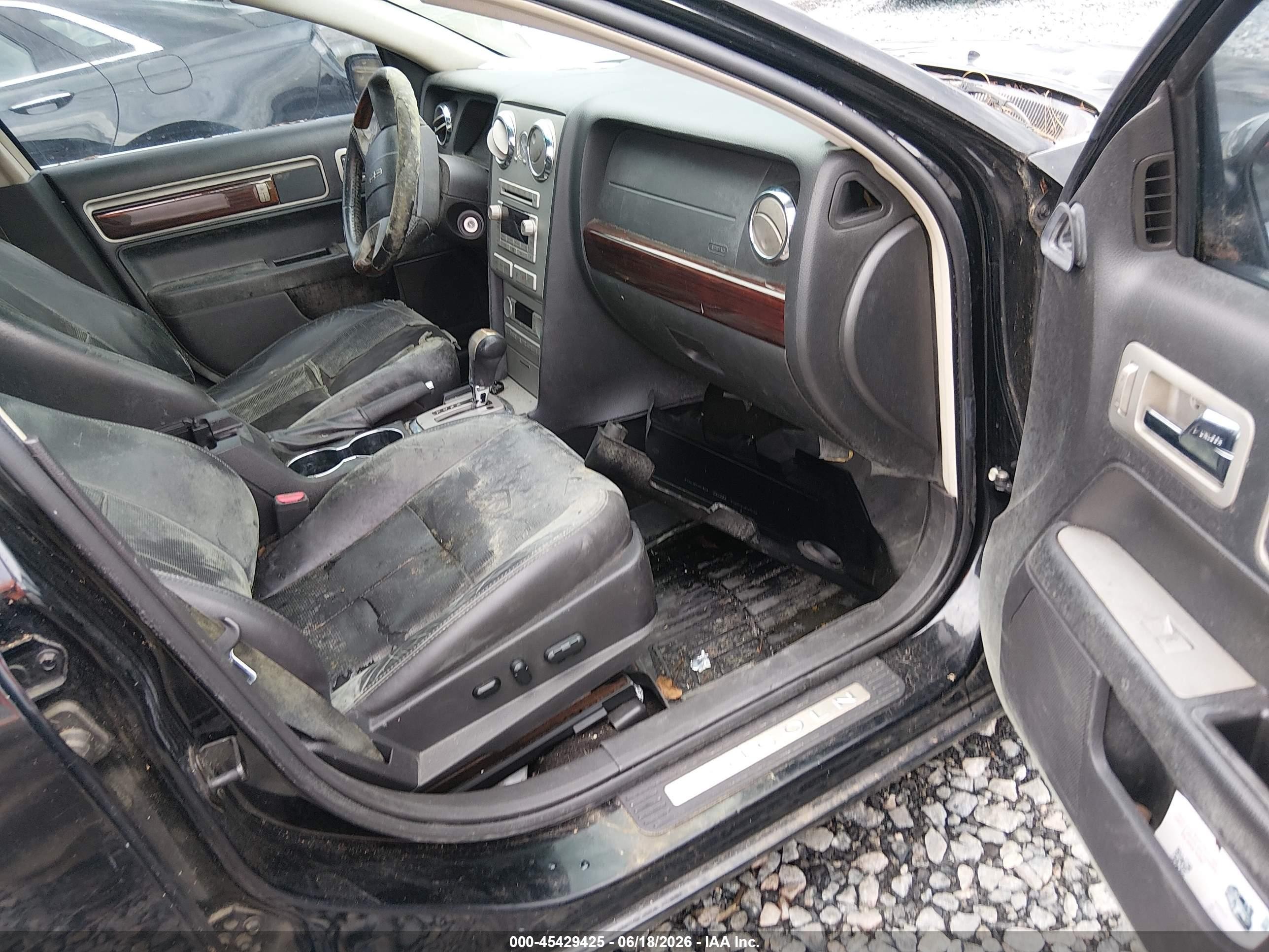 2008 Lincoln Mkz   Black vin: 3LNHM26T88R612393