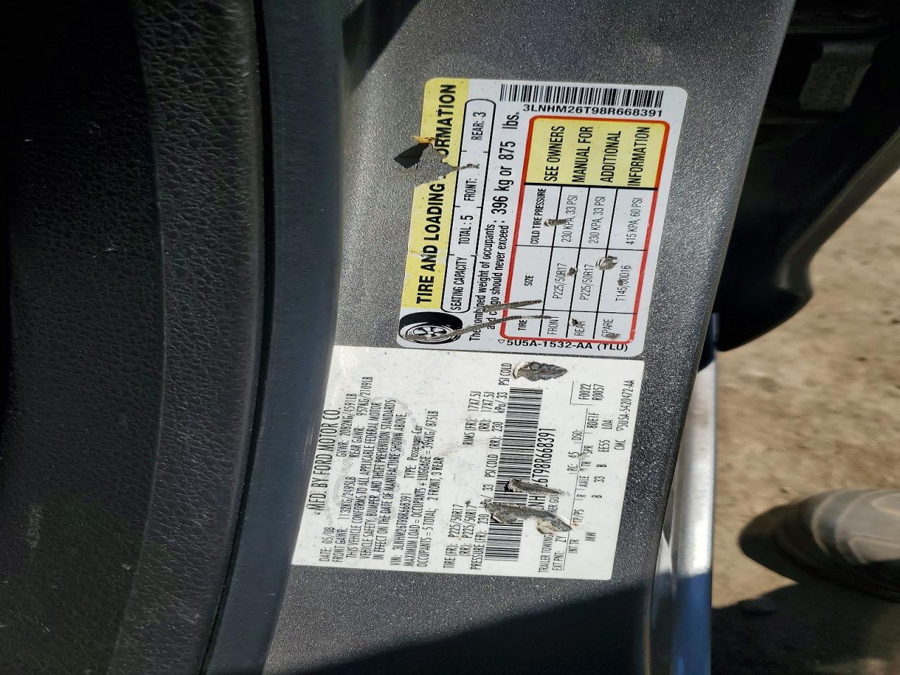 2008 Lincoln Mkz Silver vin: 3LNHM26T98R668391