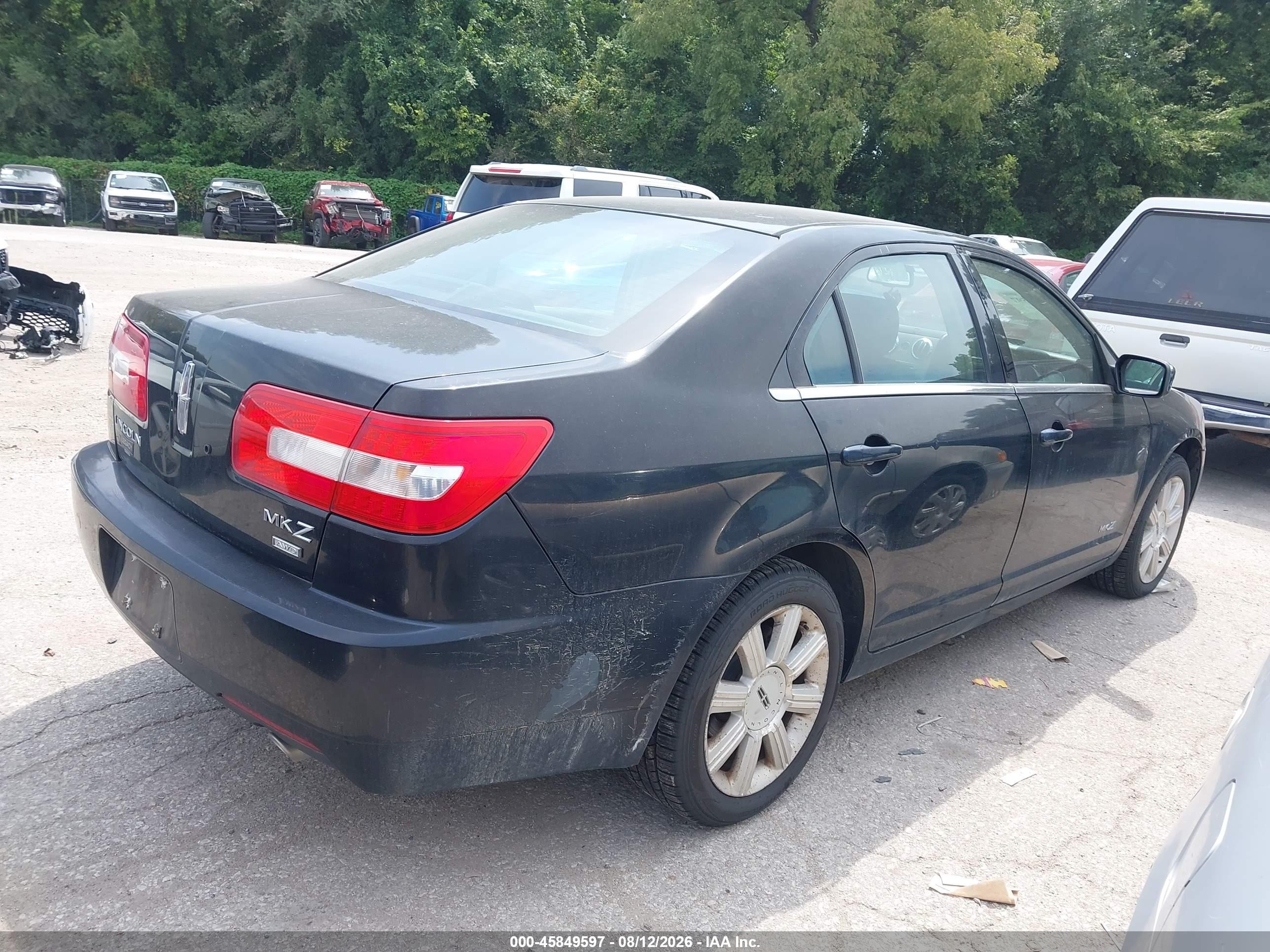 2007 Lincoln Mkz Черный vin: 3LNHM28T07R628387