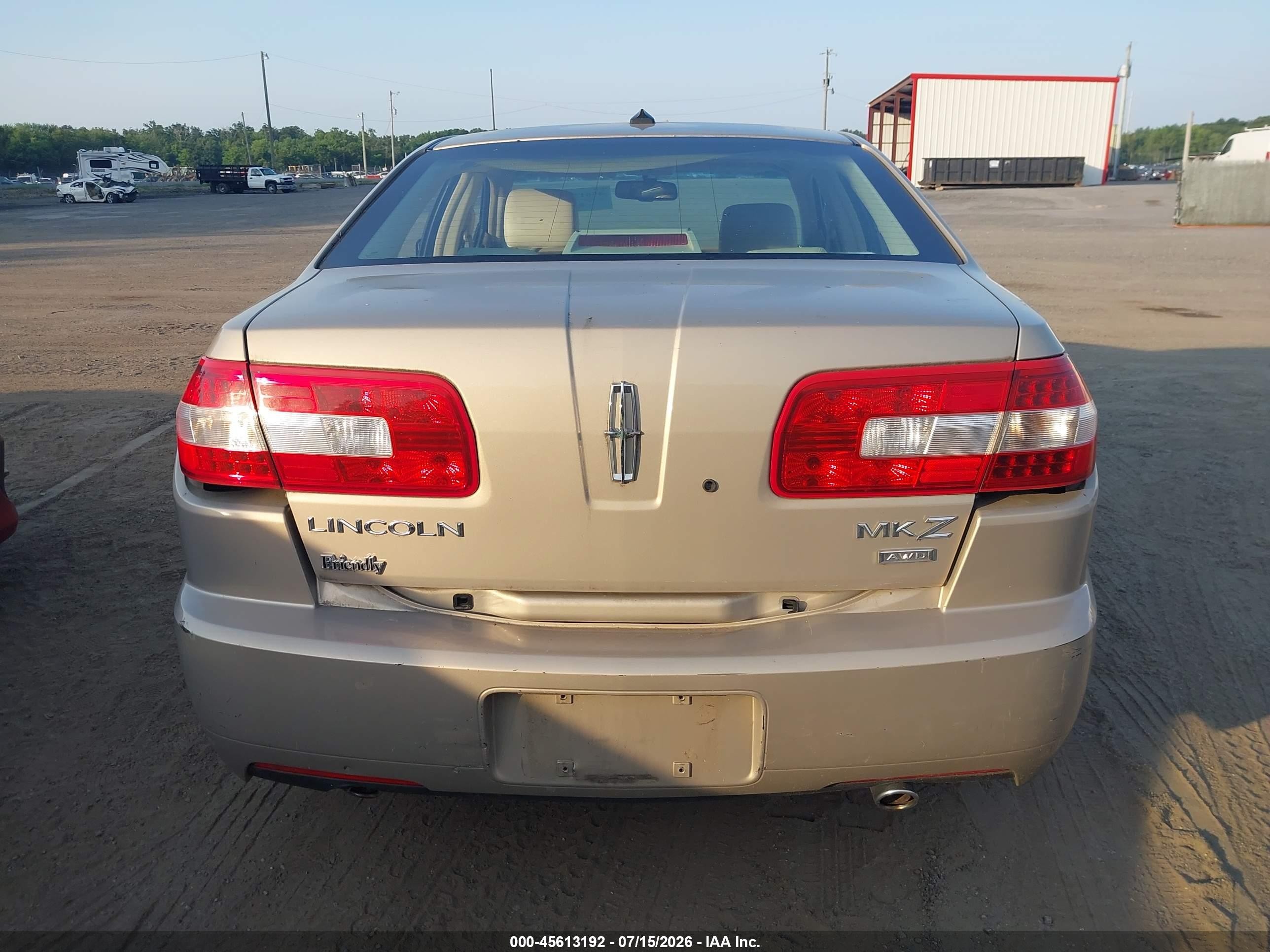 2007 Lincoln Mkz   Beige vin: 3LNHM28T07R630334