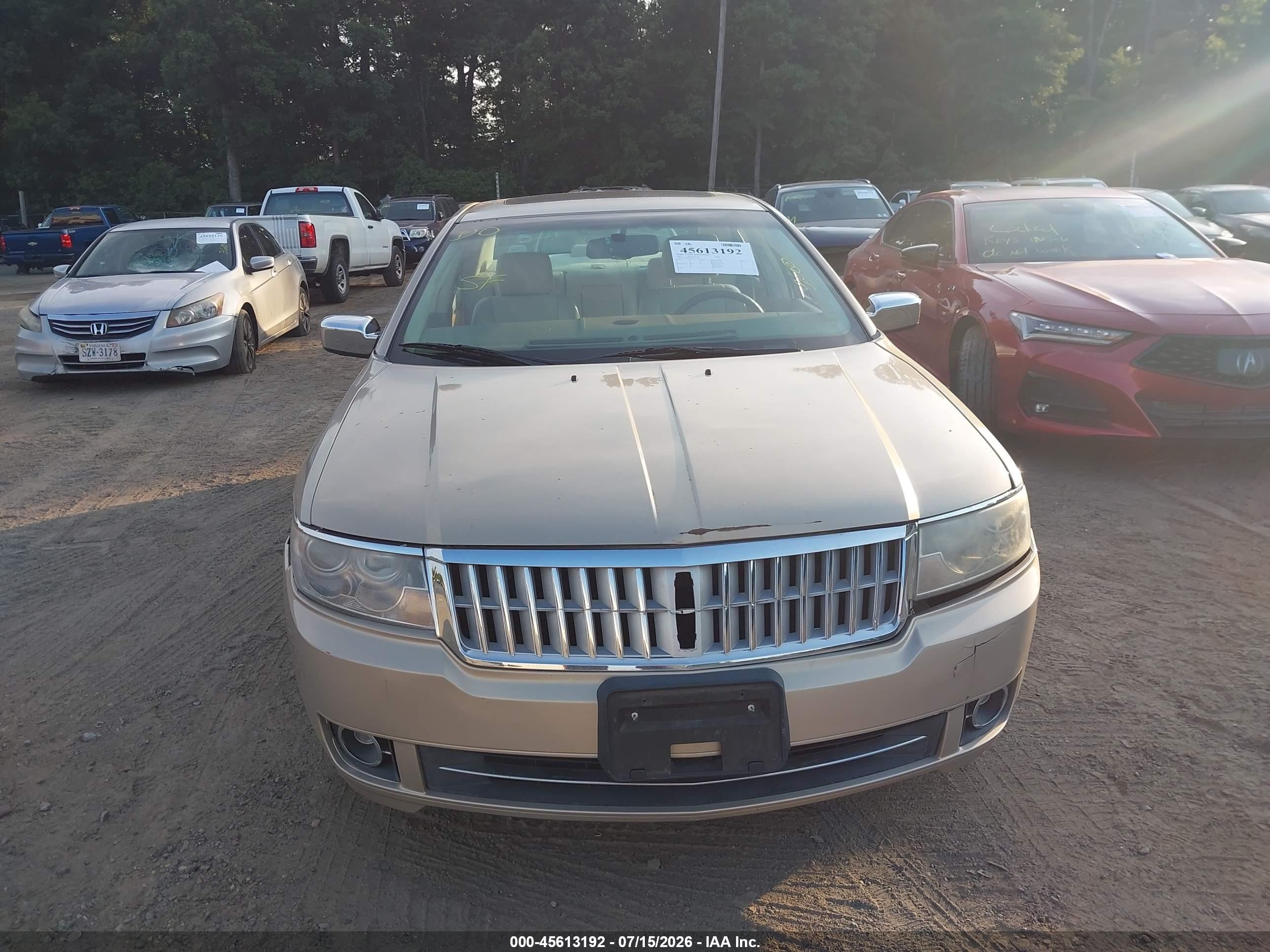 2007 Lincoln Mkz   Beige vin: 3LNHM28T07R630334
