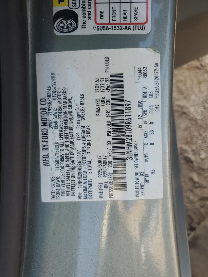 2009 Lincoln Mkz Green vin: 3LNHM28T09R611897