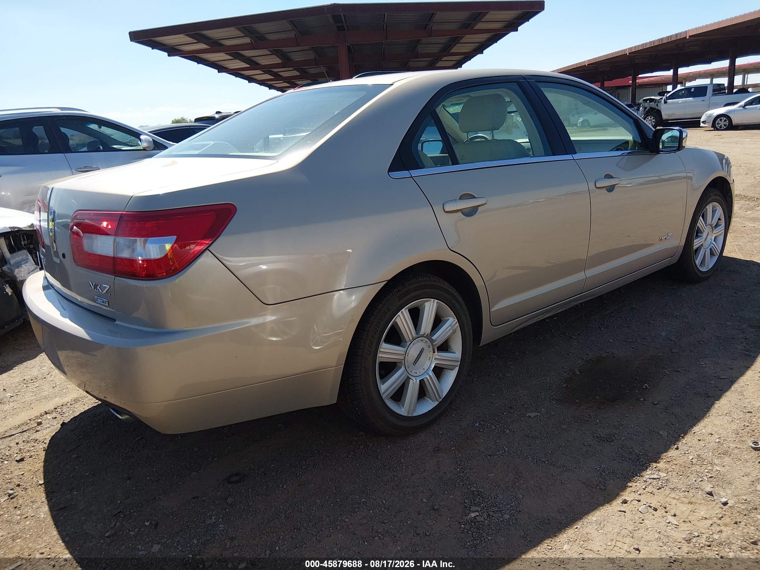 2007 Lincoln Mkz   Gold vin: 3LNHM28T37R655339