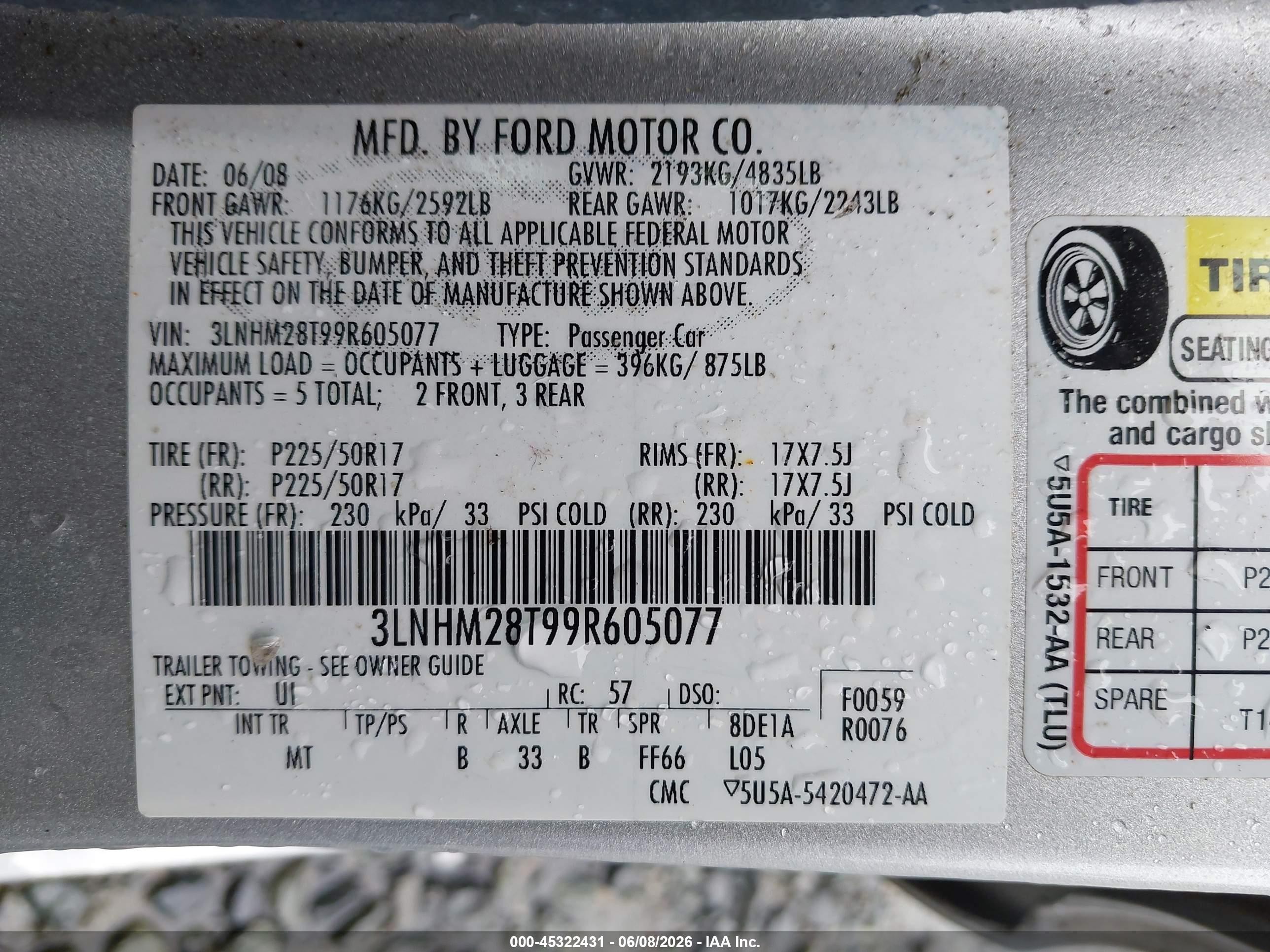 2009 Lincoln Mkz   Silver vin: 3LNHM28T99R605077