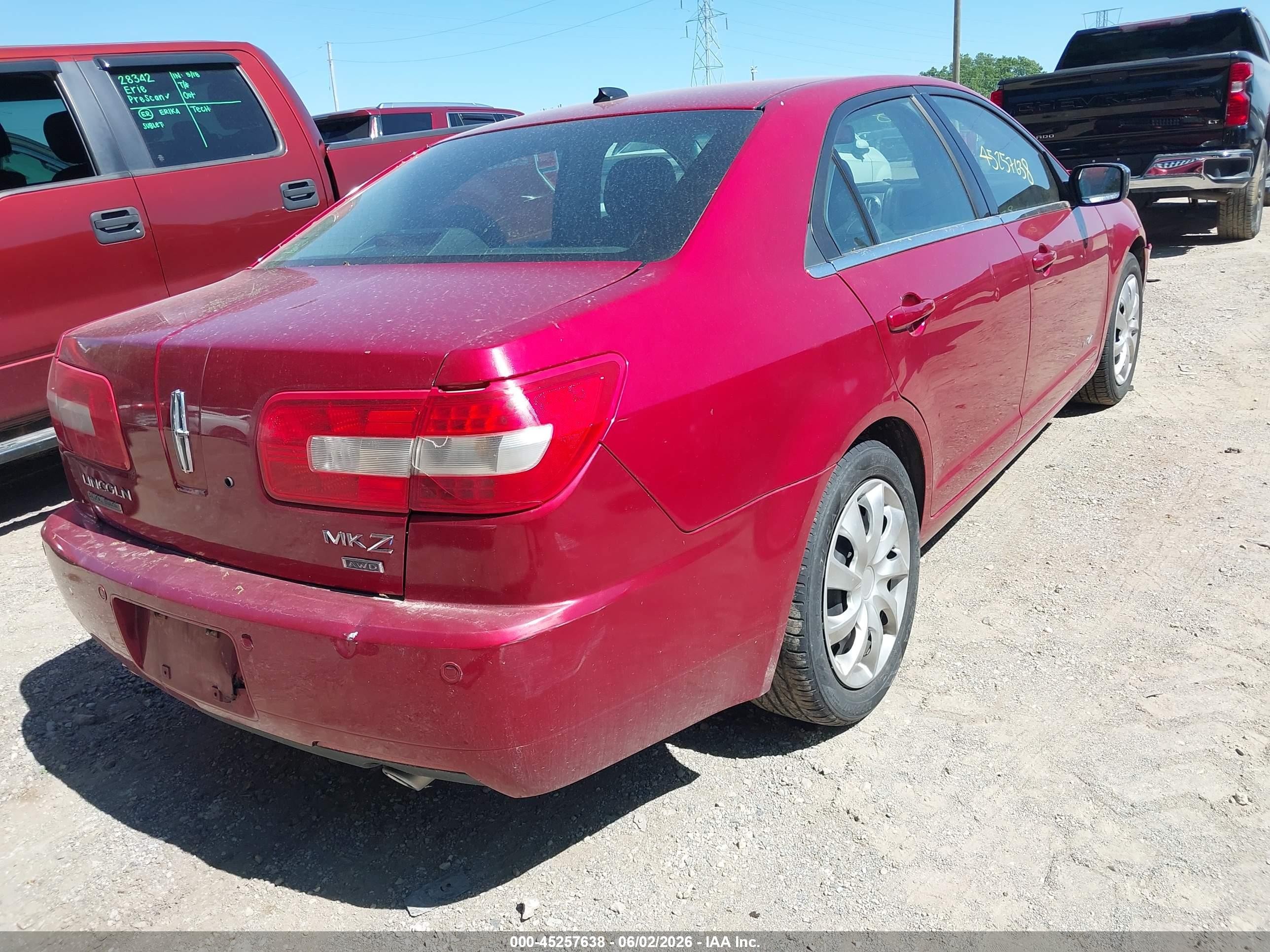 2008 Lincoln Mkz   Red vin: 3LNHM28TX8R608164