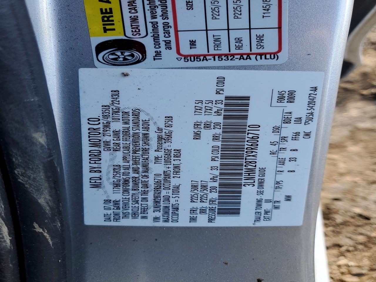 2009 Lincoln Mkz Silver vin: 3LNHM28TX9R606710