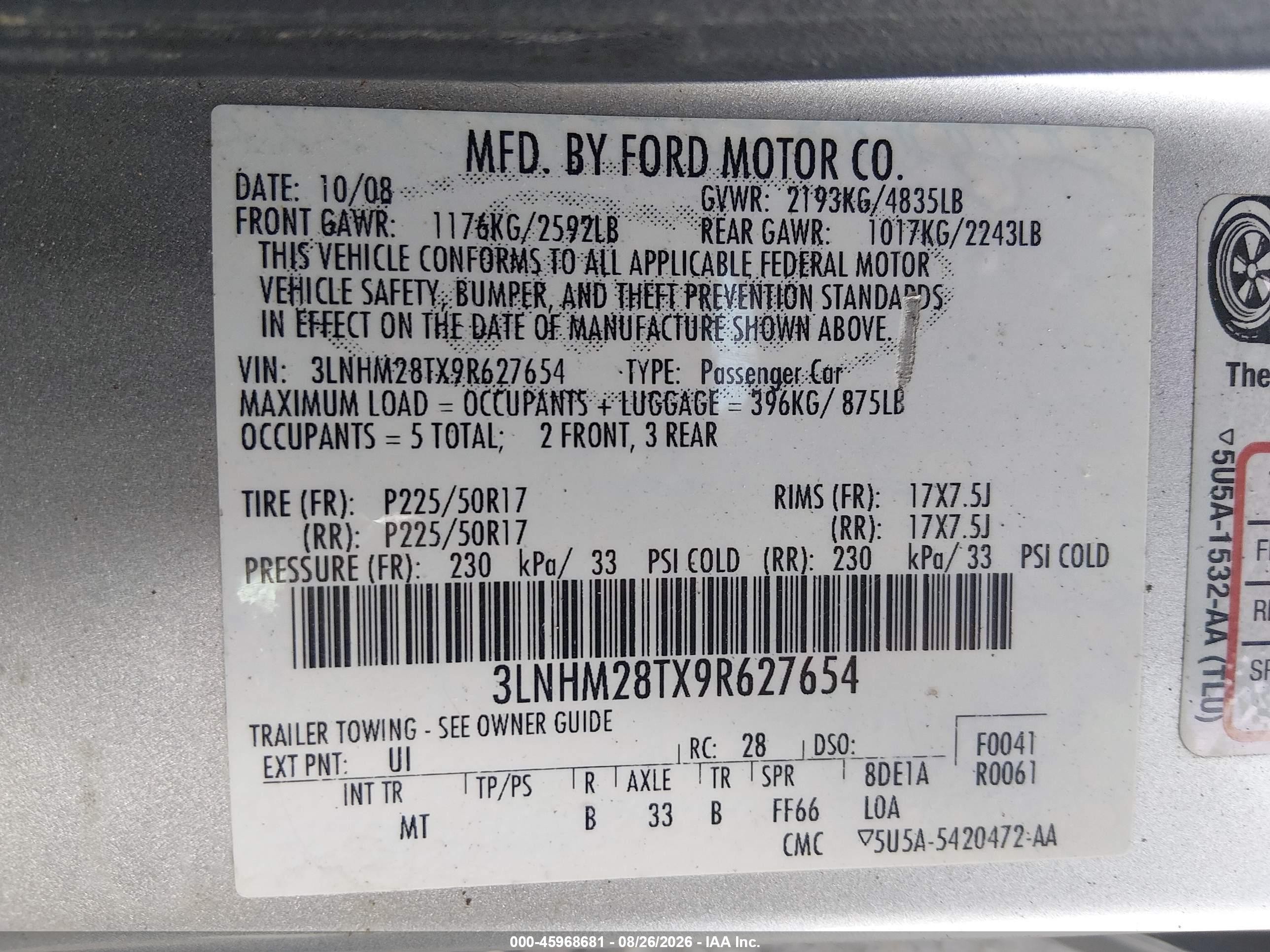 2009 Lincoln Mkz Silver vin: 3LNHM28TX9R627654