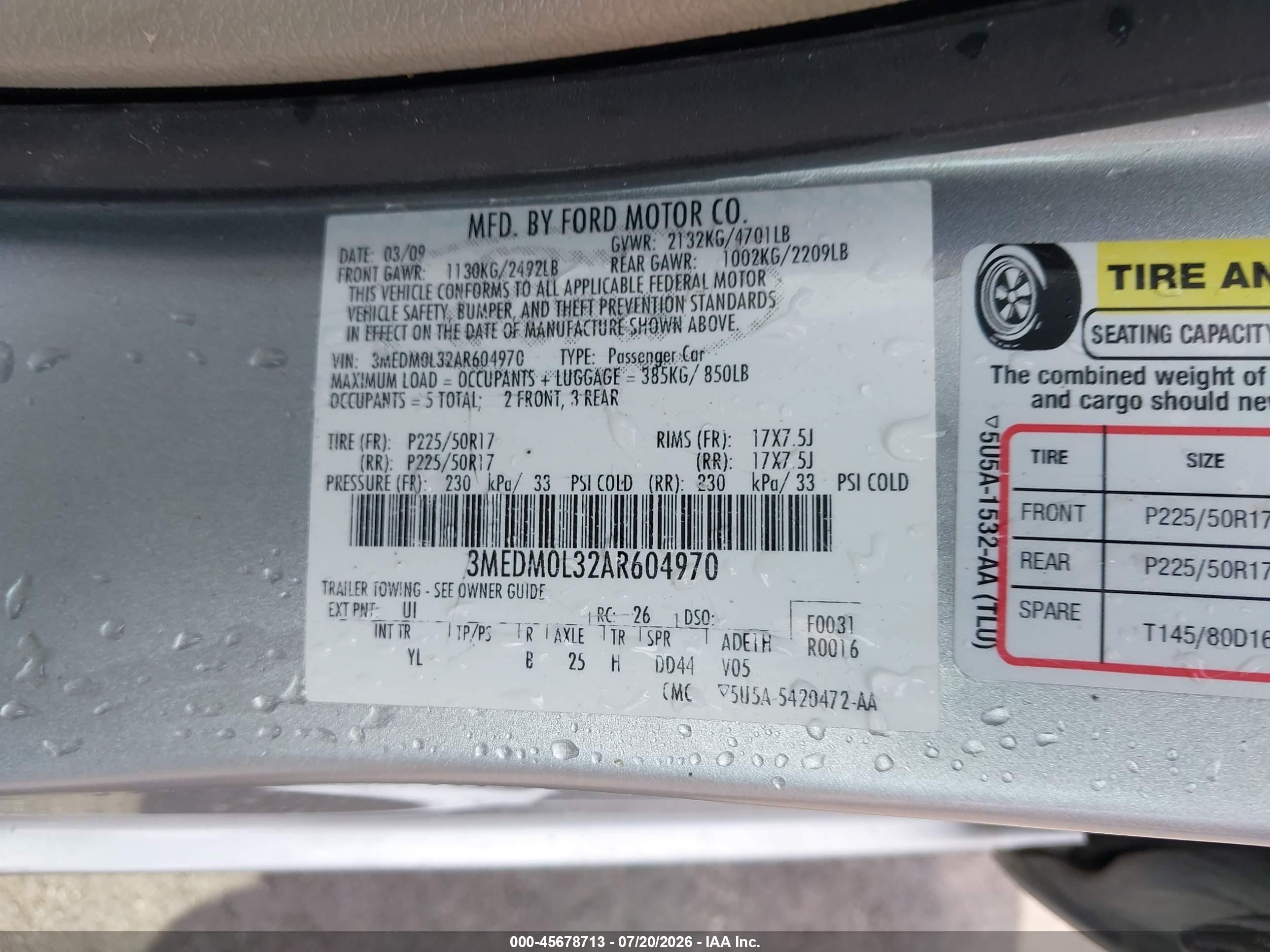 2010 Mercury Milan Hybrid   Silver vin: 3MEDM0L32AR604970