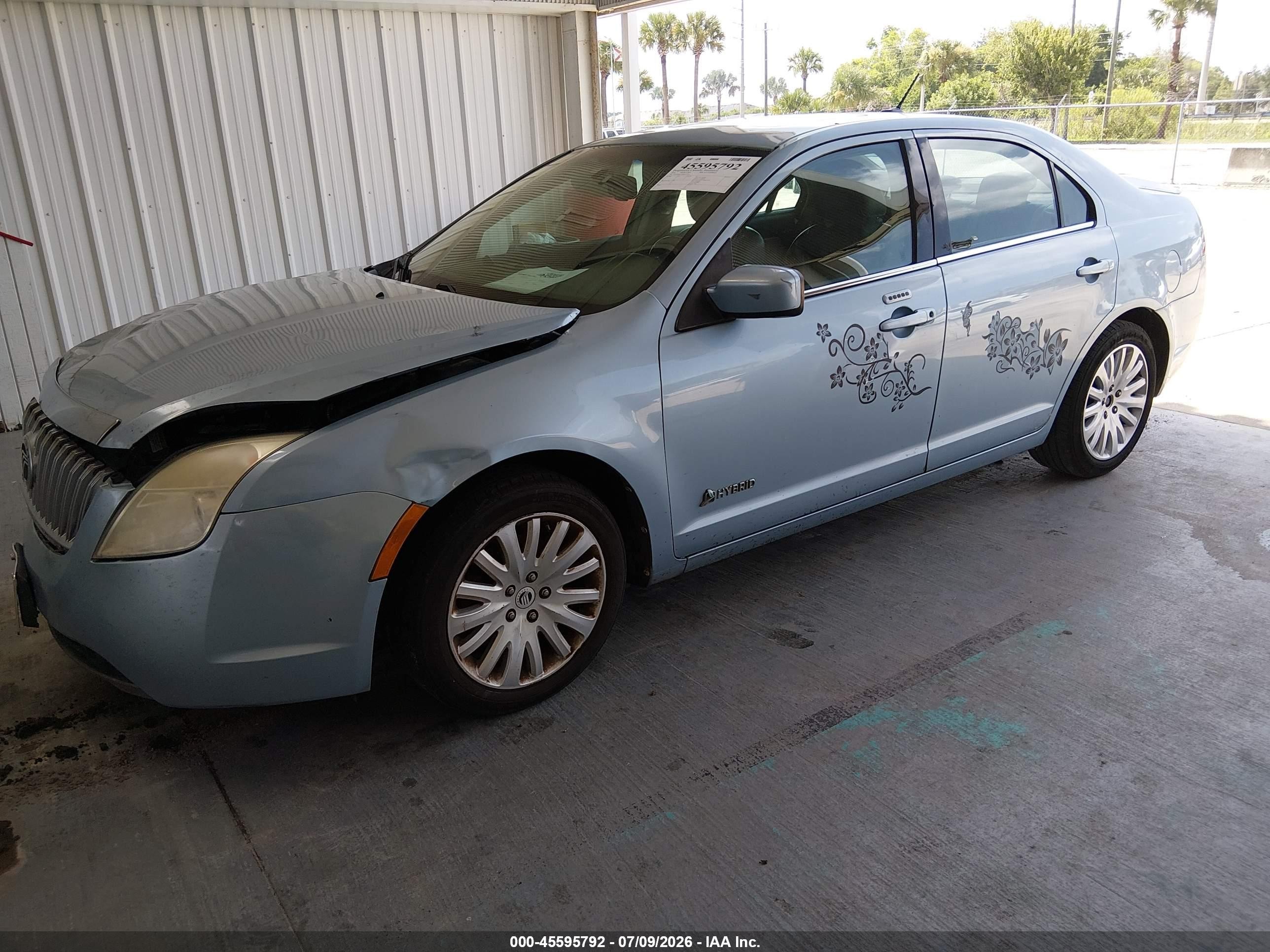 2010 Mercury Milan Hybrid   Blue vin: 3MEDM0L39AR613195