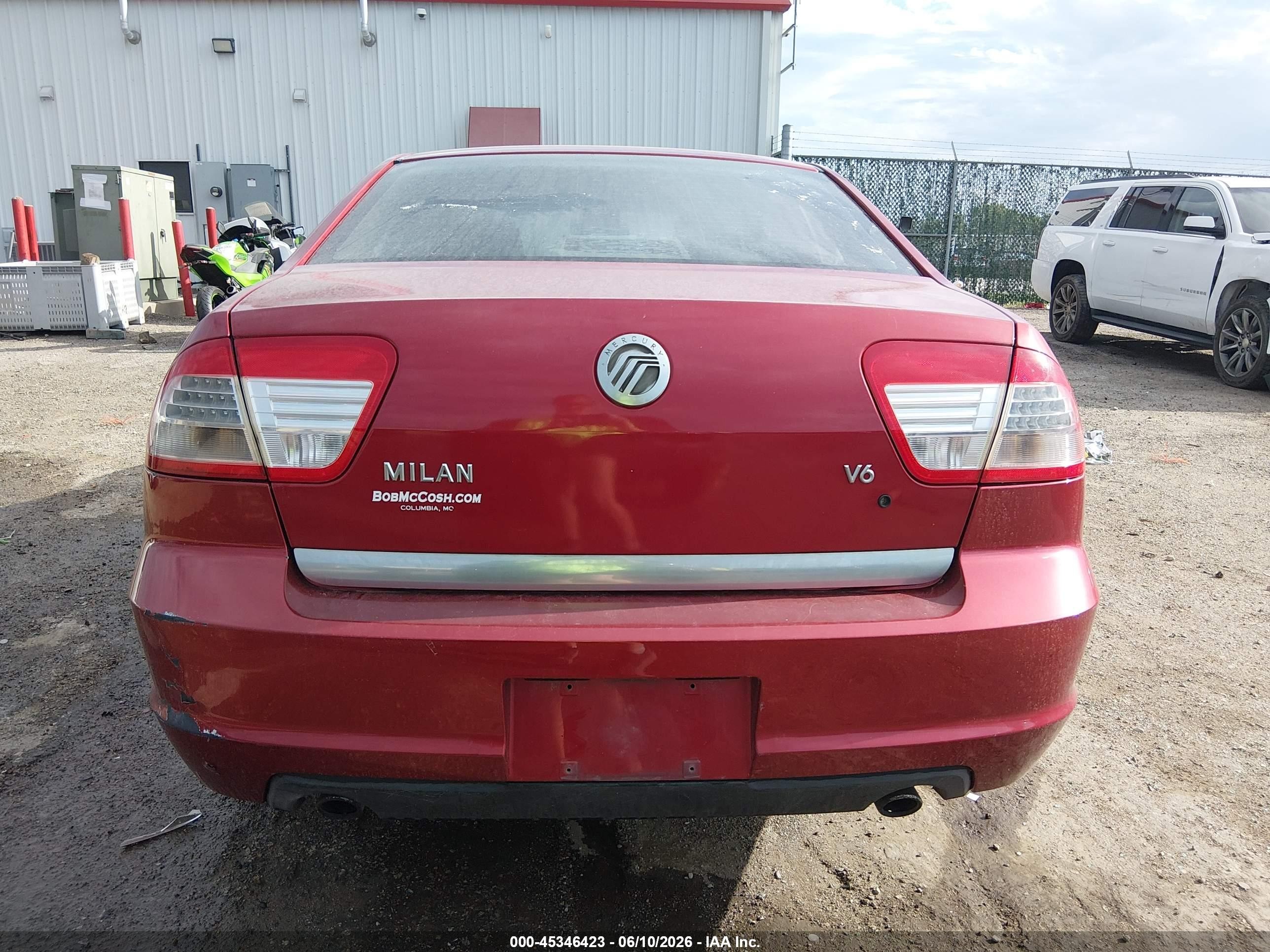 2006 Mercury Milan V6 Red vin: 3MEFM07166R622512