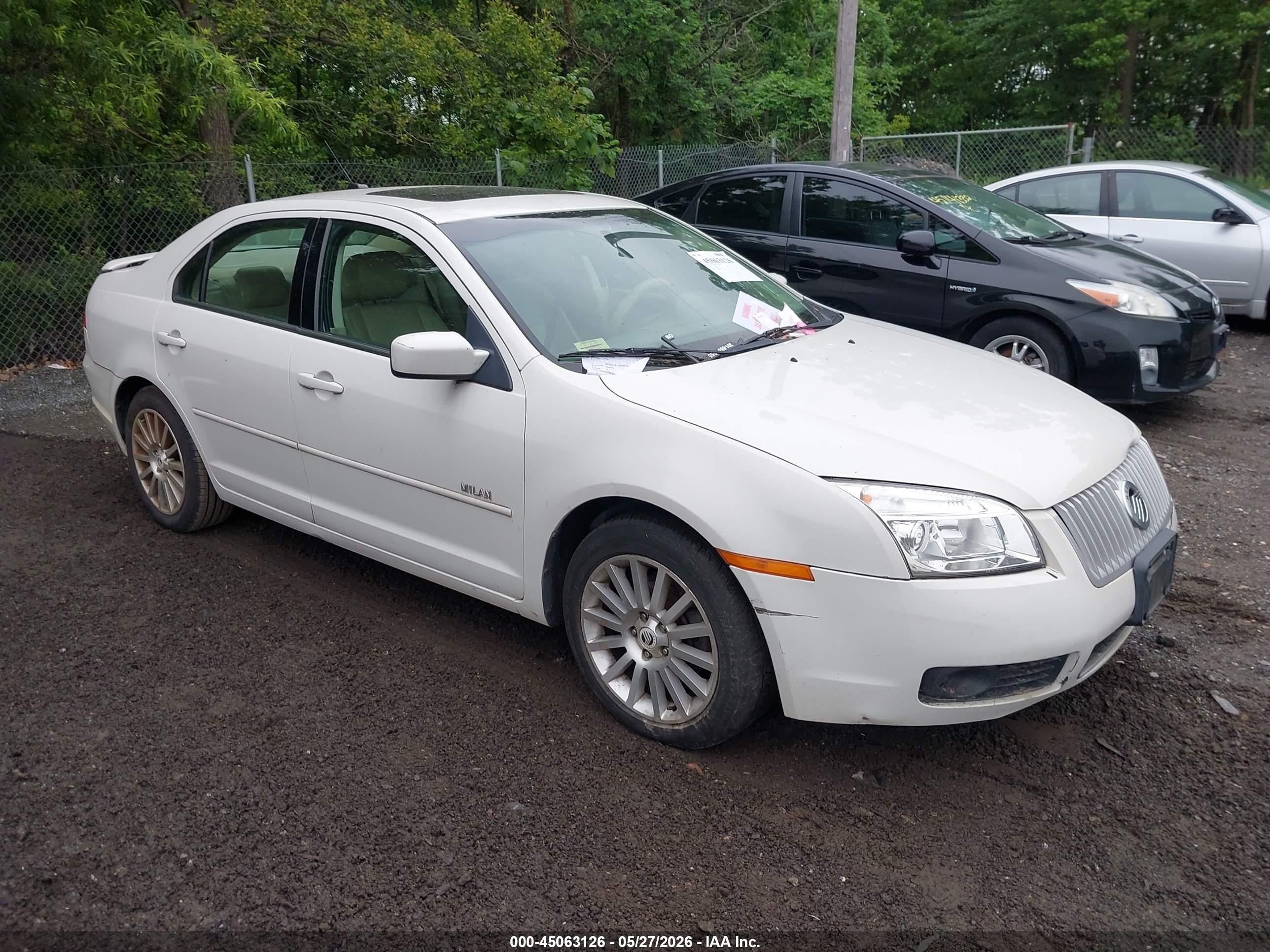 2008 Mercury Milan V6 Premier White vin: 3MEHM02178R606953