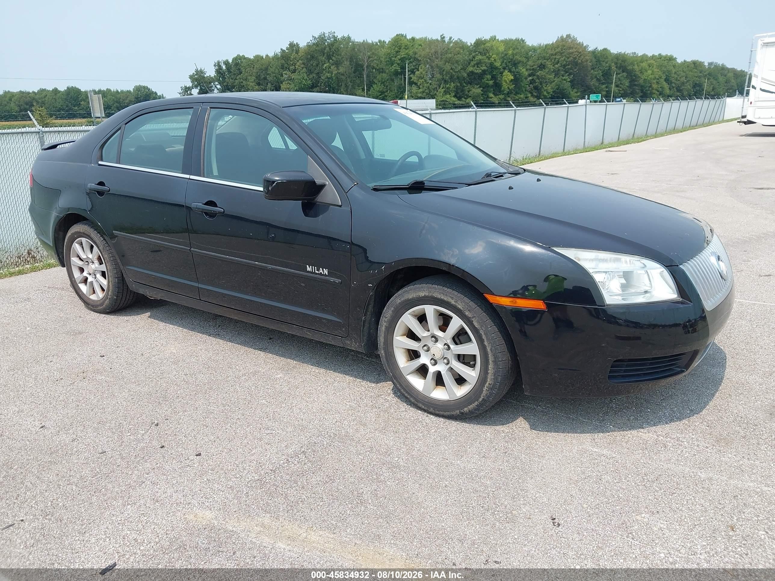 2008 Mercury Milan I4 Black vin: 3MEHM07Z78R626327