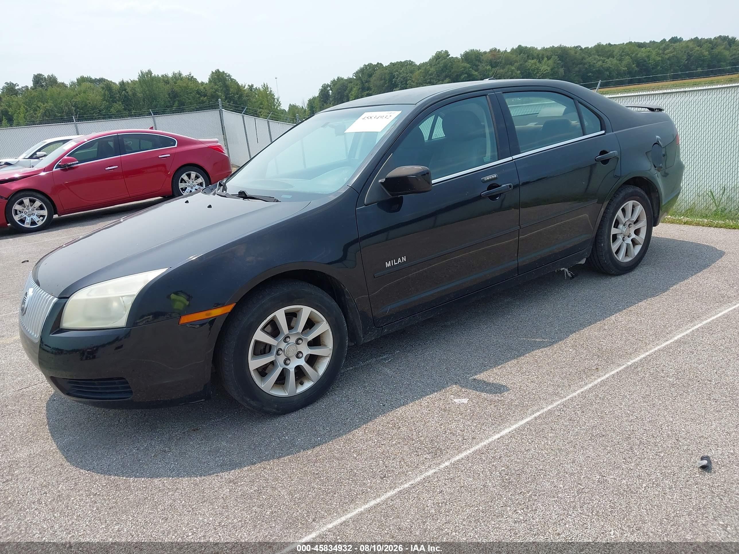 2008 Mercury Milan I4 Black vin: 3MEHM07Z78R626327