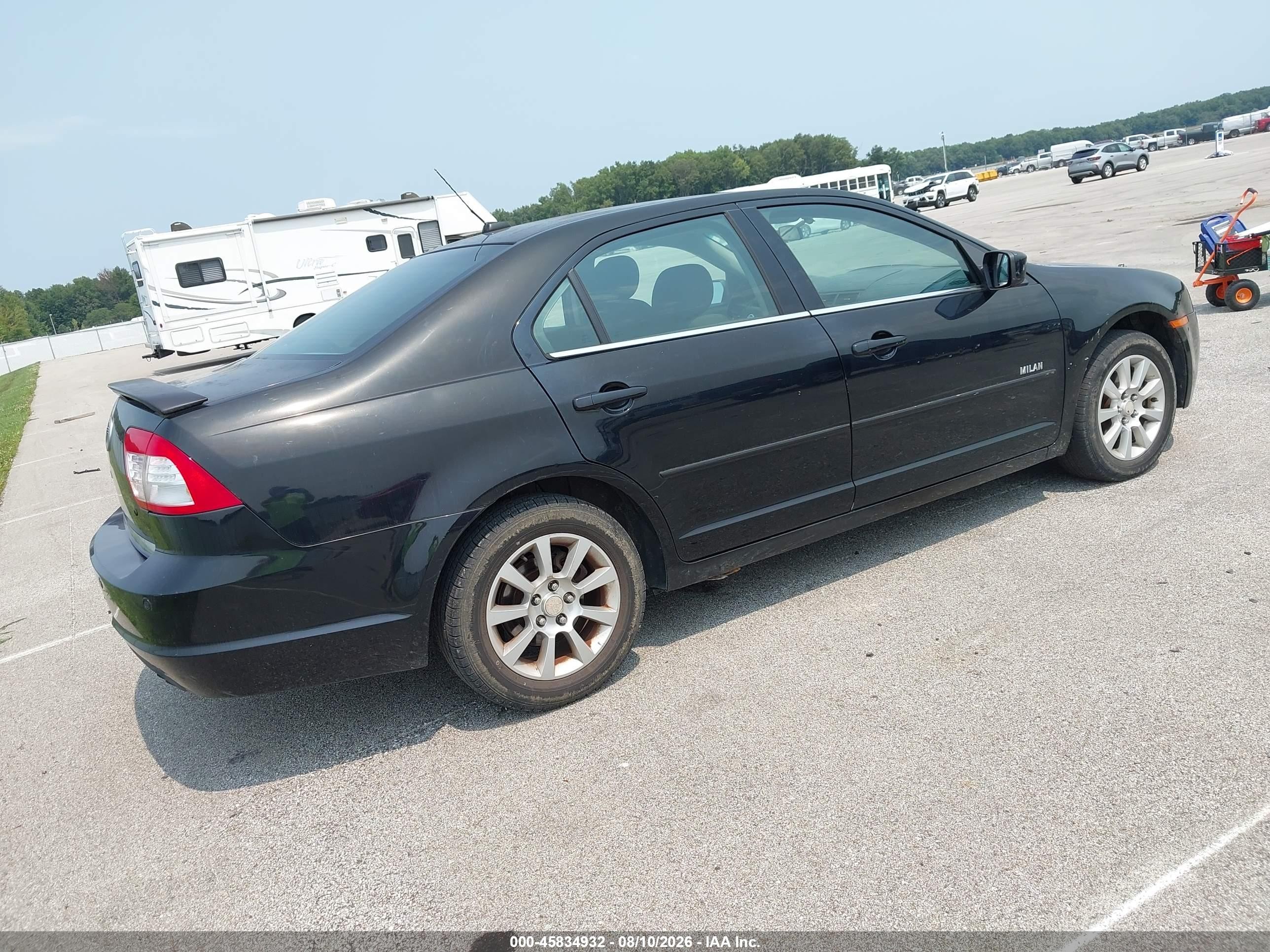 2008 Mercury Milan I4 Black vin: 3MEHM07Z78R626327