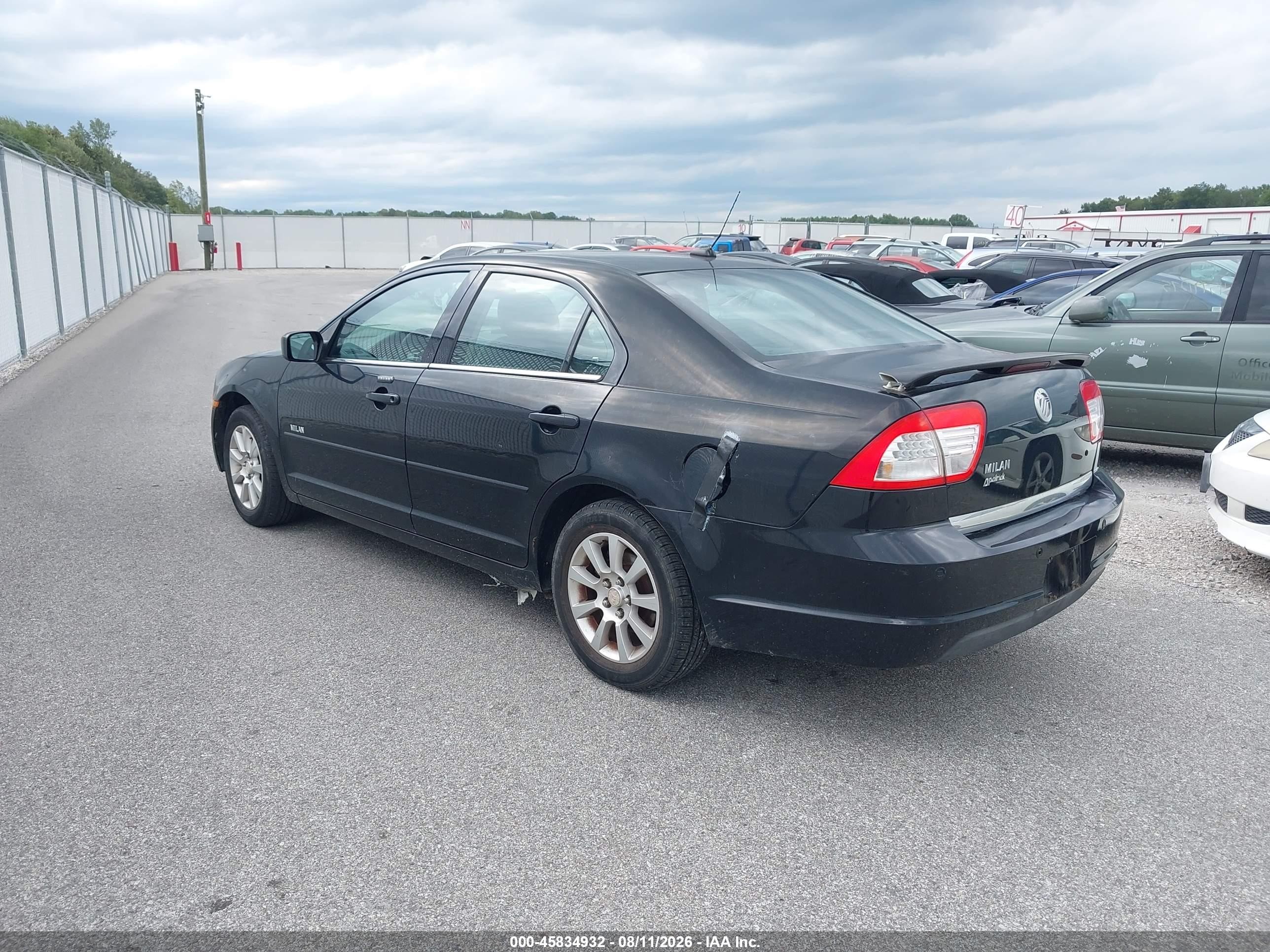 2008 Mercury Milan I4 Black vin: 3MEHM07Z78R626327