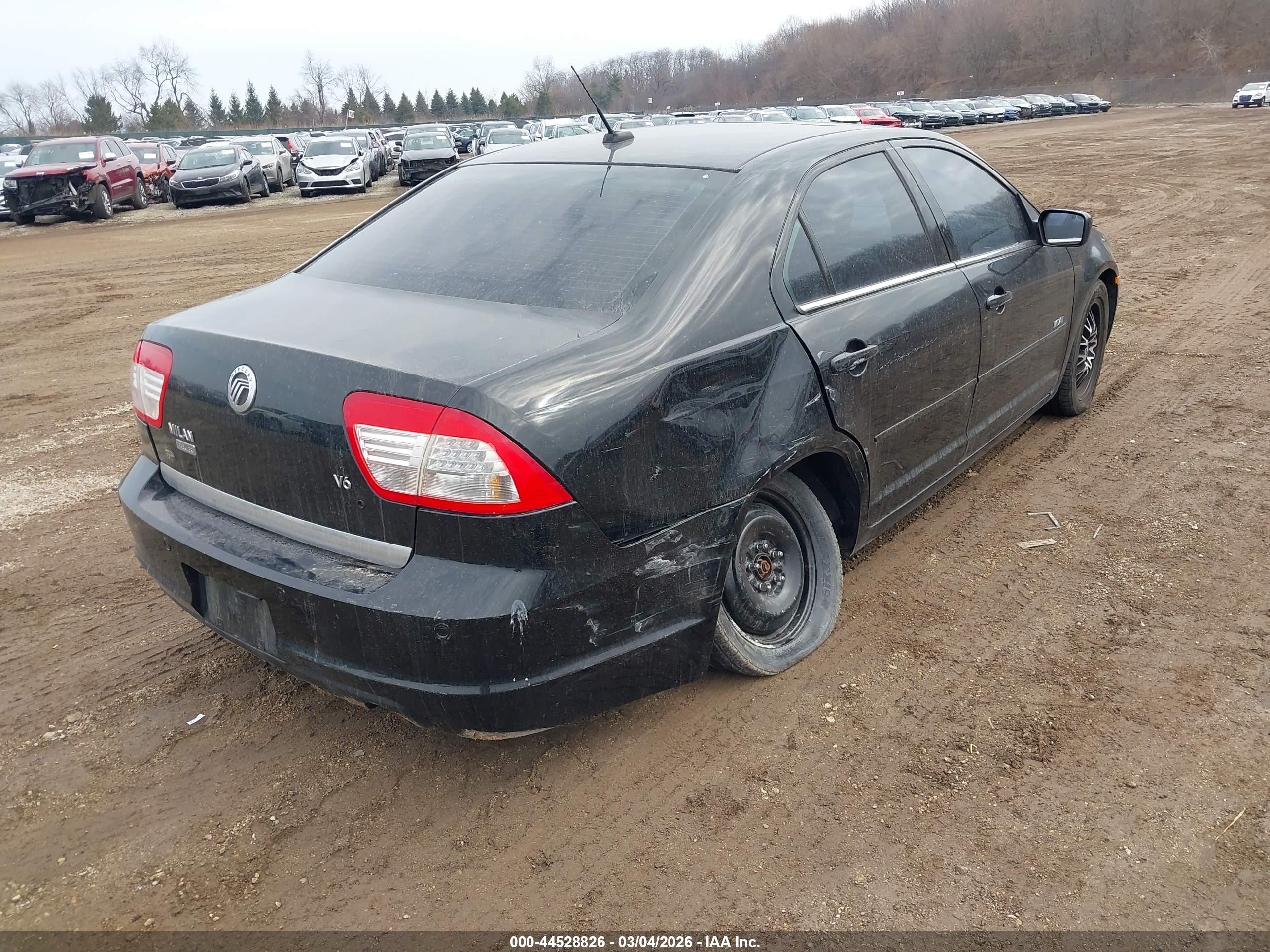 2008 Mercury Milan V6 Premier Black vin: 3MEHM08168R630894