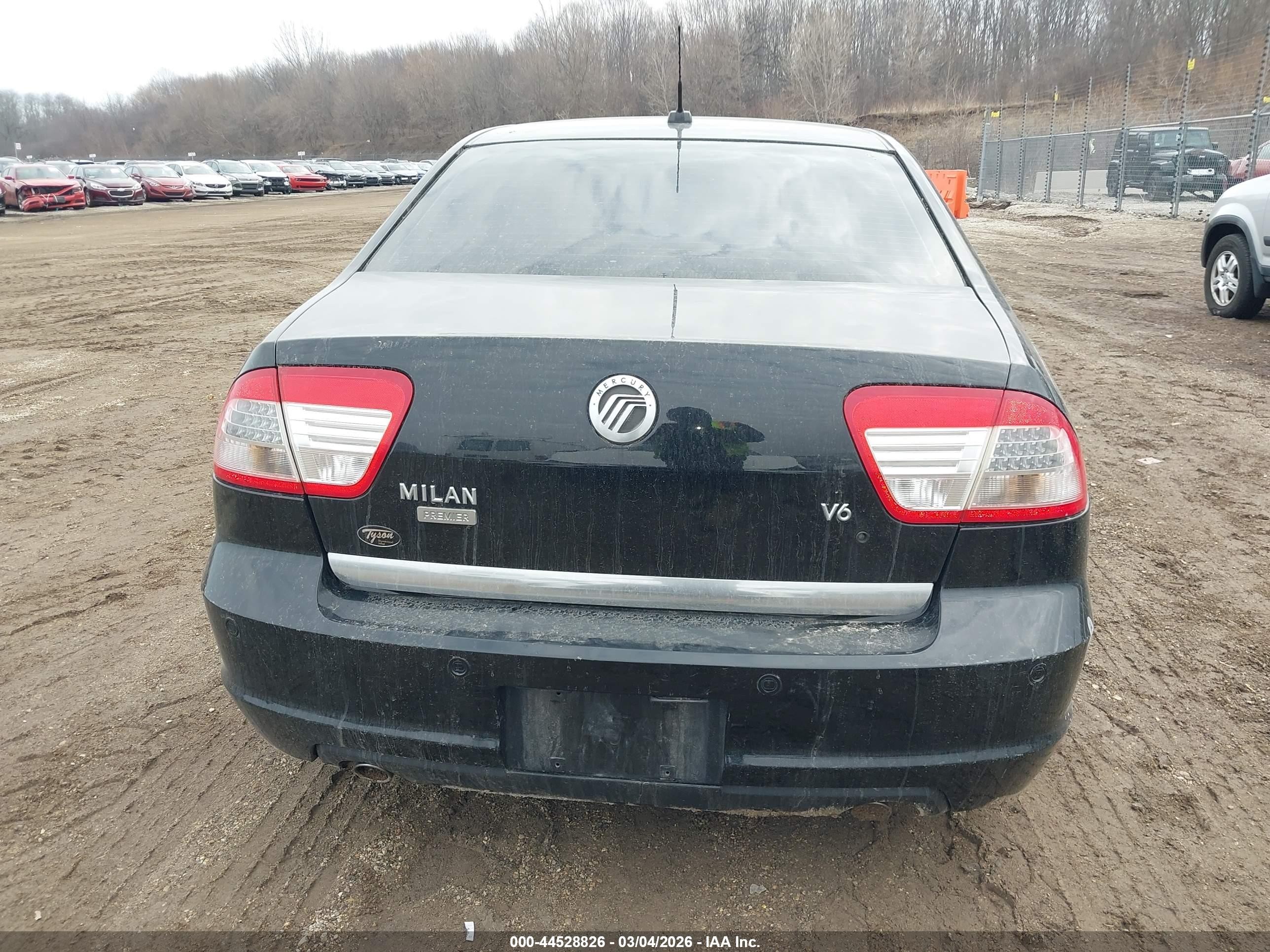 2008 Mercury Milan V6 Premier Black vin: 3MEHM08168R630894