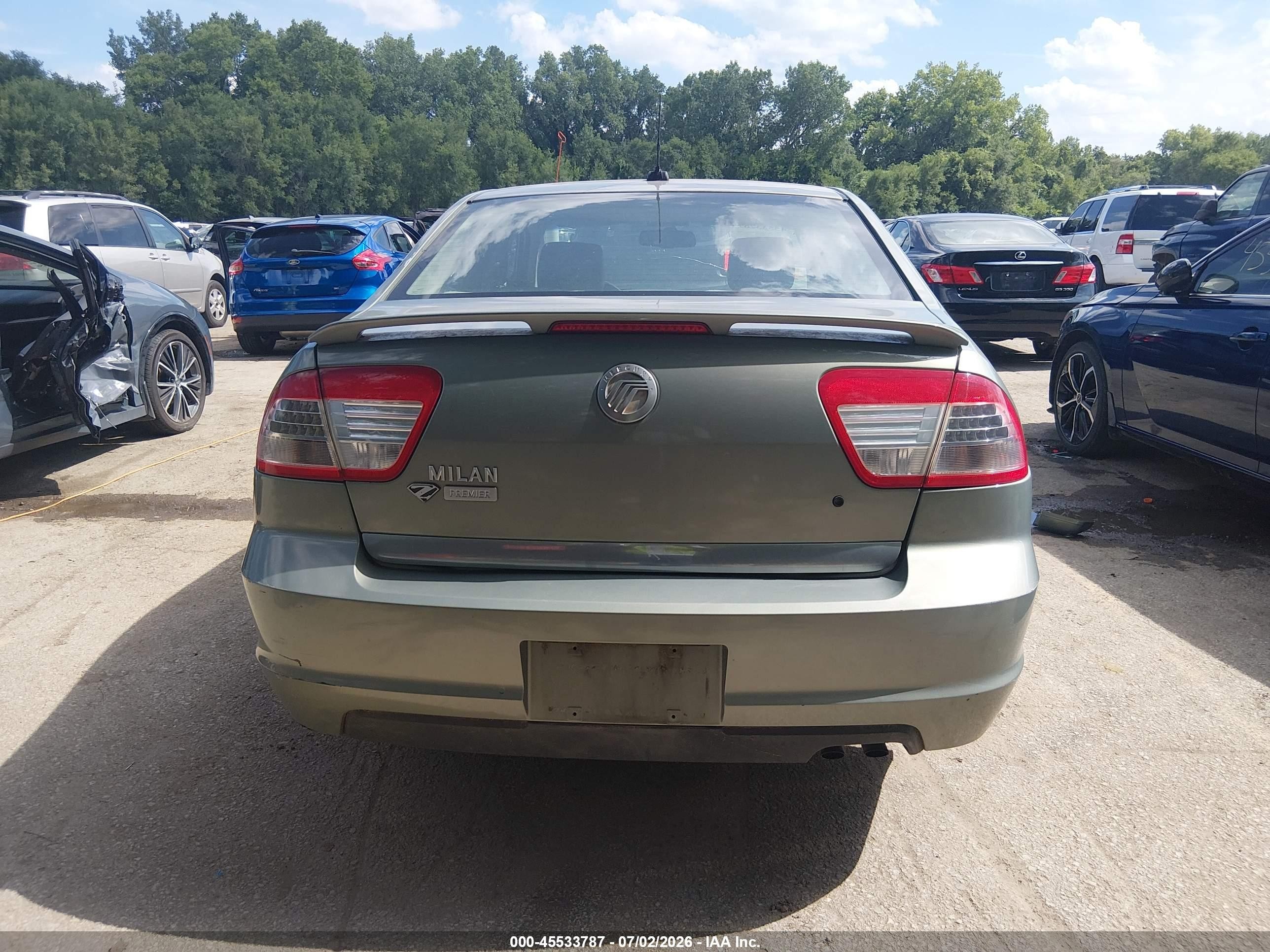 2008 Mercury Milan I4 Premier Green vin: 3MEHM08Z08R630539