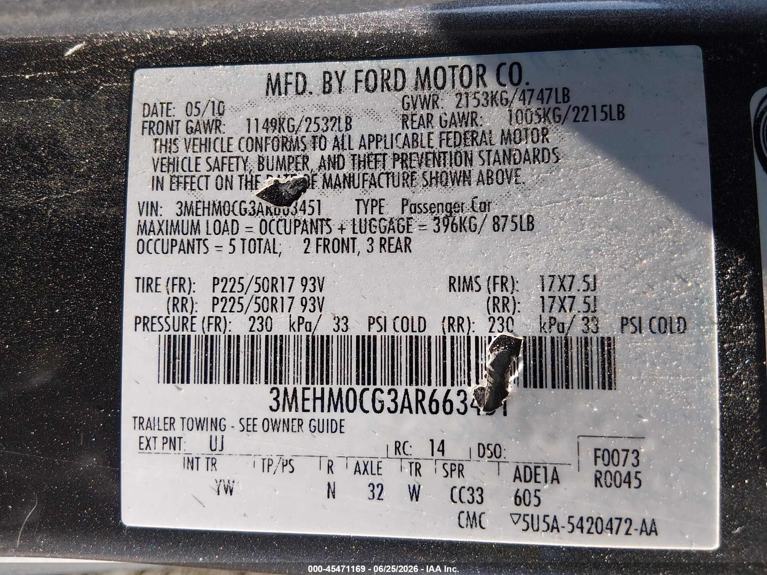 2010 Mercury Milan Premier Gray vin: 3MEHM0CG3AR663451