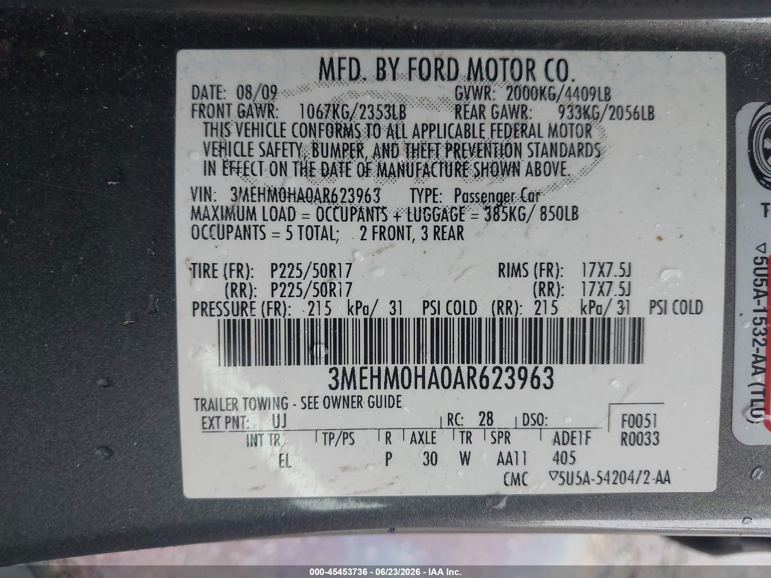 2010 Mercury Milan Gray vin: 3MEHM0HA0AR623963