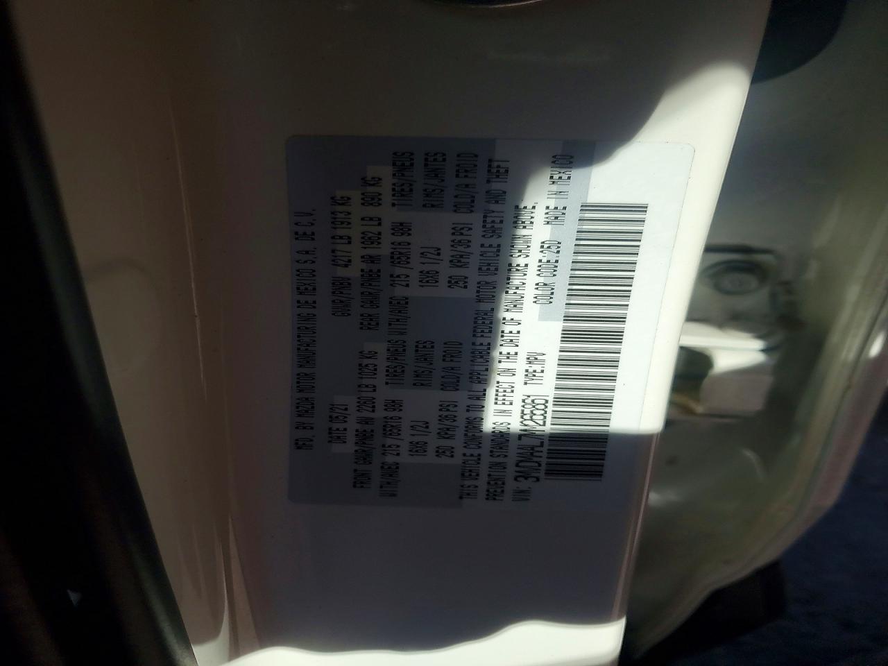 2021 Mazda Cx-30 White vin: 3MVDMAAL7MM265861