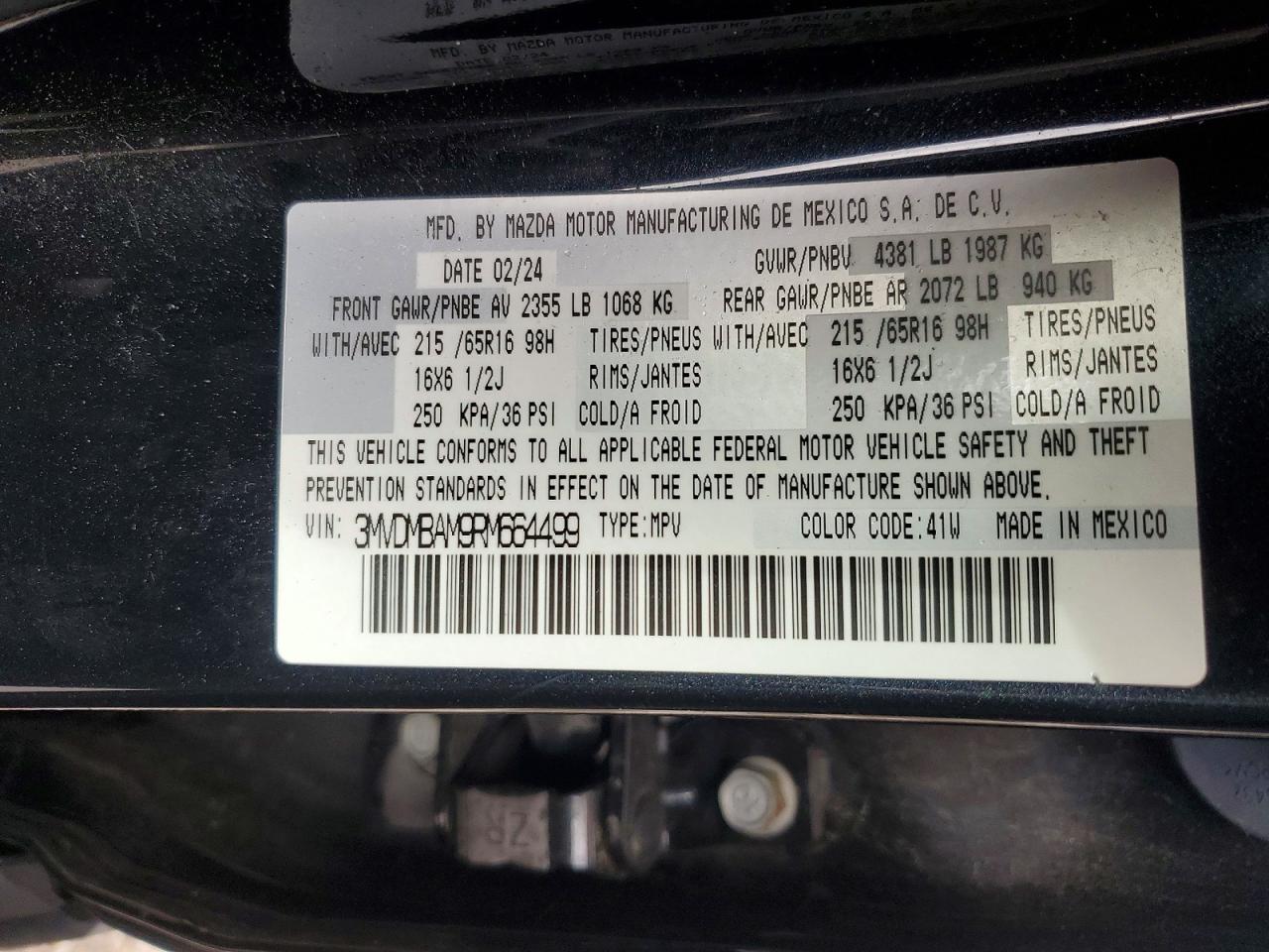 2024 Mazda Cx-30 Black vin: 3MVDMBAM9RM664499