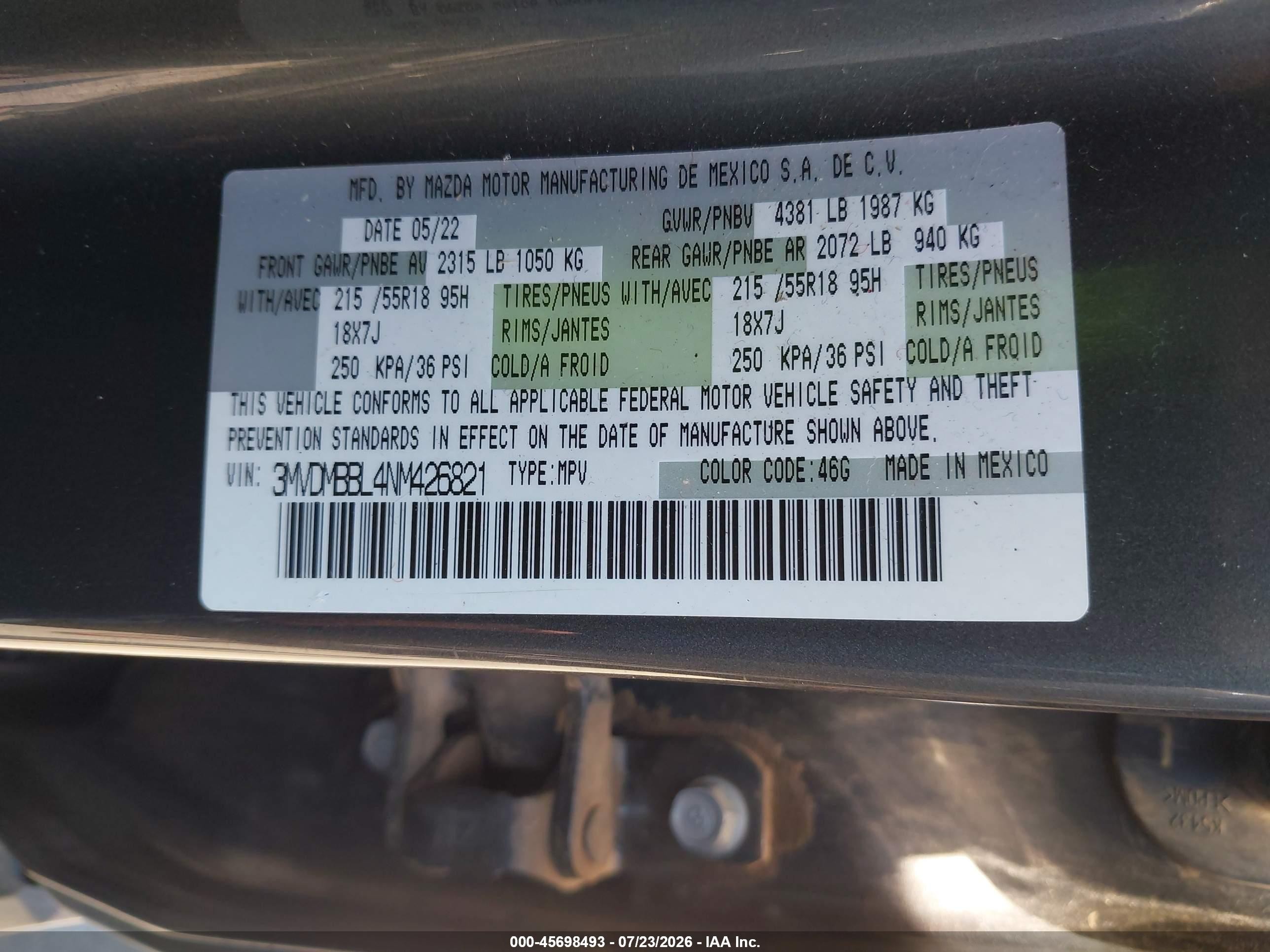 2022 Mazda Cx-30 Select Gray vin: 3MVDMBBL4NM426821