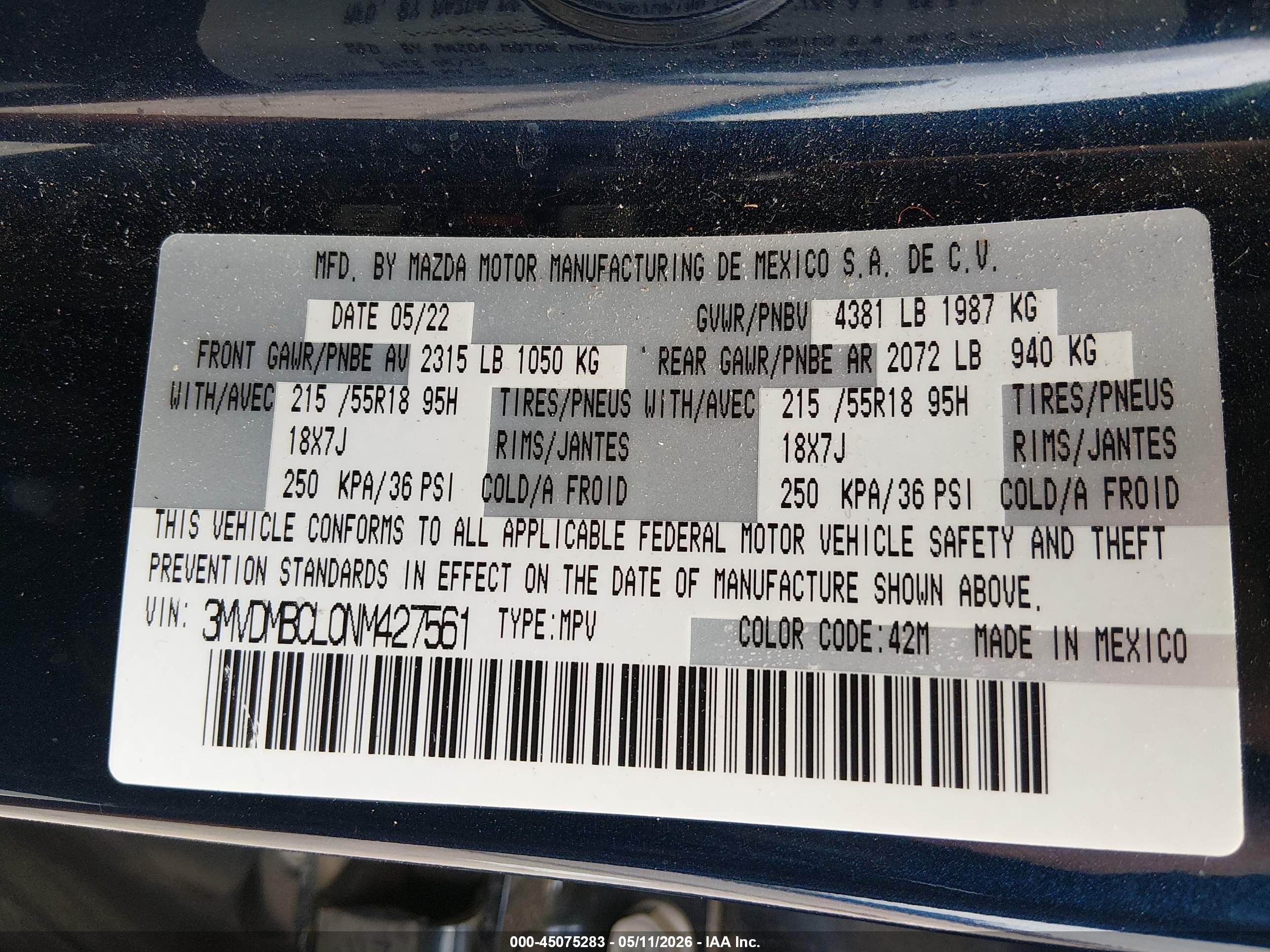2022 Mazda Cx-30 Preferred Blue vin: 3MVDMBCL0NM427561