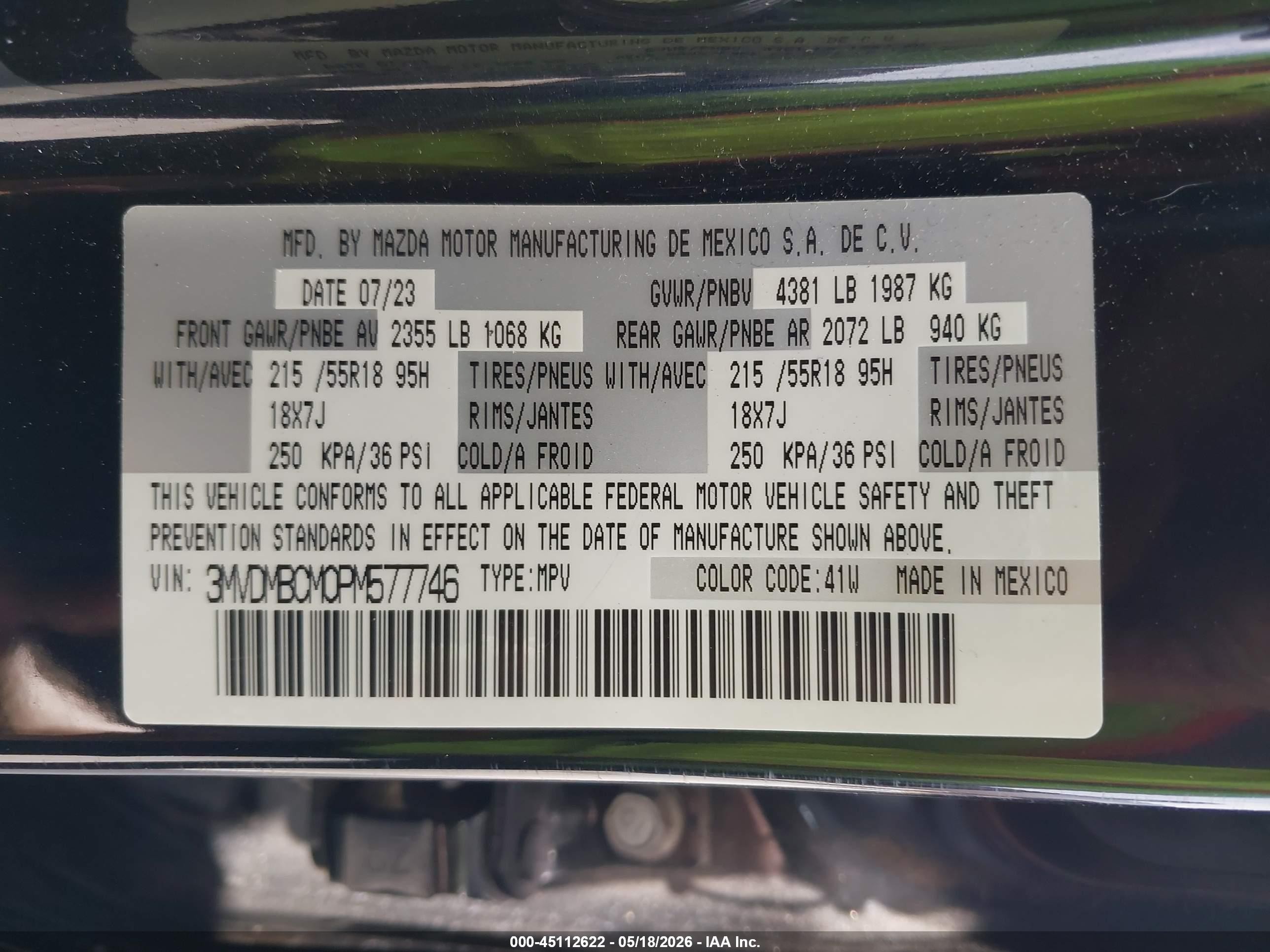 2023 Mazda Cx-30 2.5 S Preferred Black vin: 3MVDMBCM0PM577746