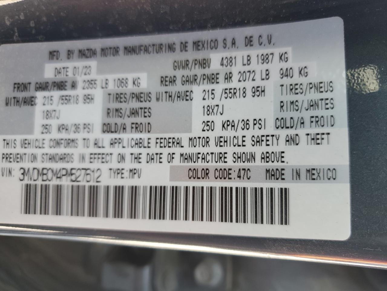 2023 Mazda Cx-30 Preferred Charcoal vin: 3MVDMBCM4PM527612