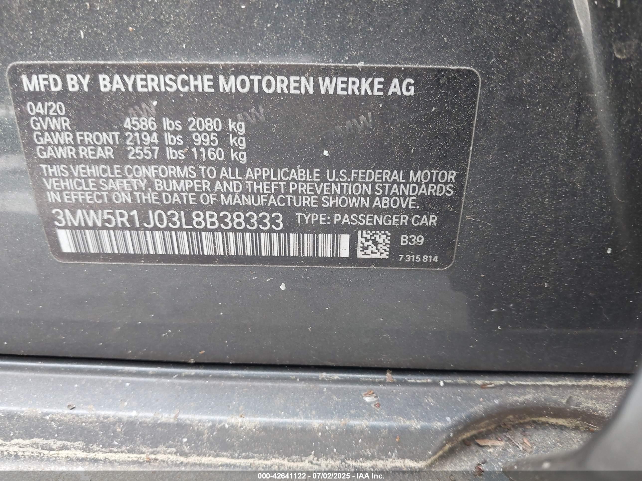 2020 Bmw 330i   Blue vin: 3MW5R1J03L8B38333