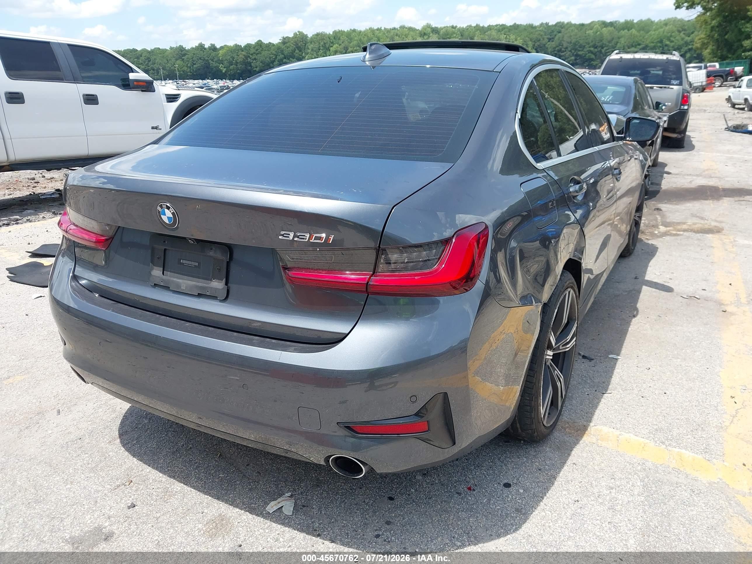 2022 Bmw 330i Gray vin: 3MW5R1J04N8C25029
